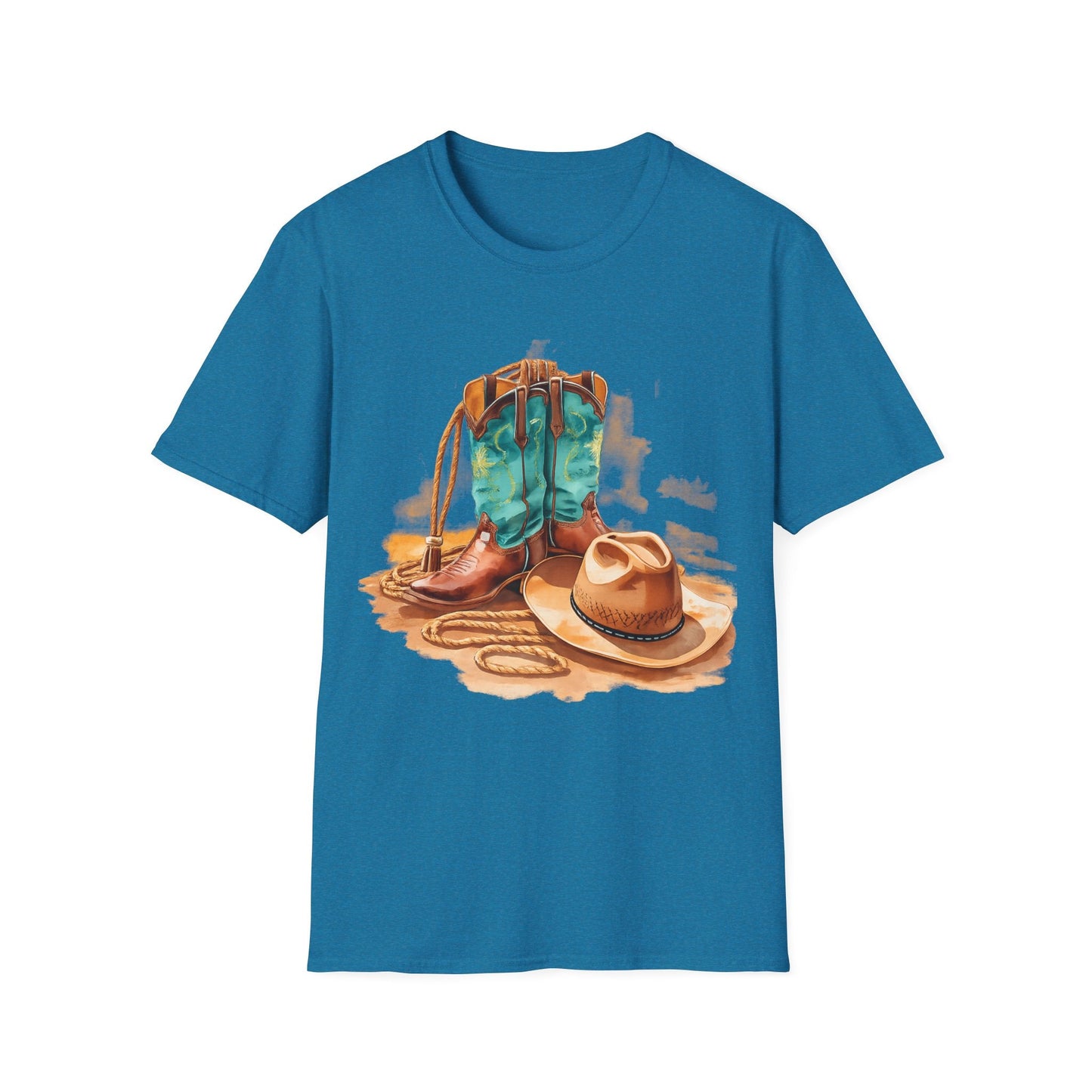 Cowboy Boots & Hat TShirt Western Rodeo Graphic Tee - SJM Print Store