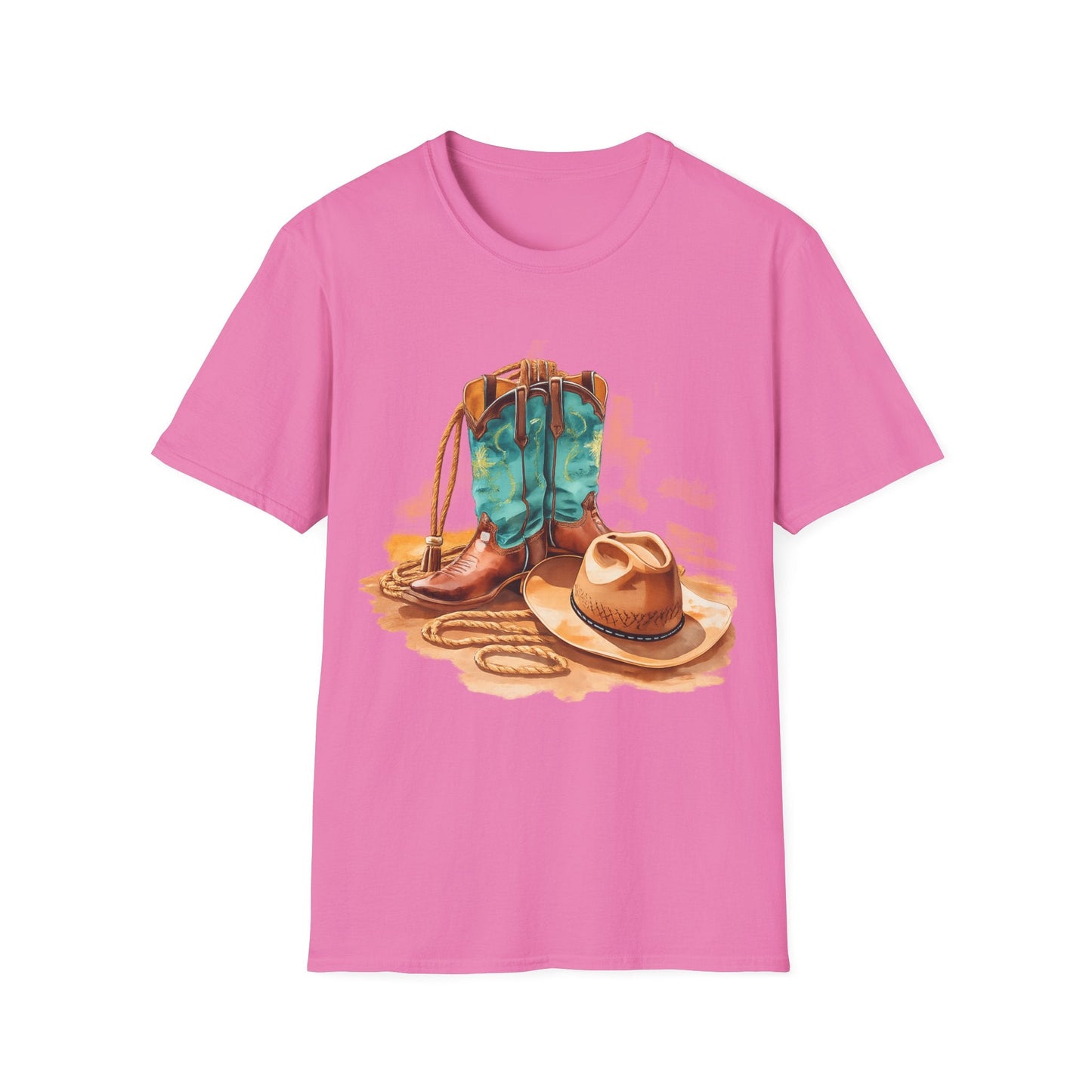 Cowboy Boots & Hat TShirt Western Rodeo Graphic Tee - SJM Print Store