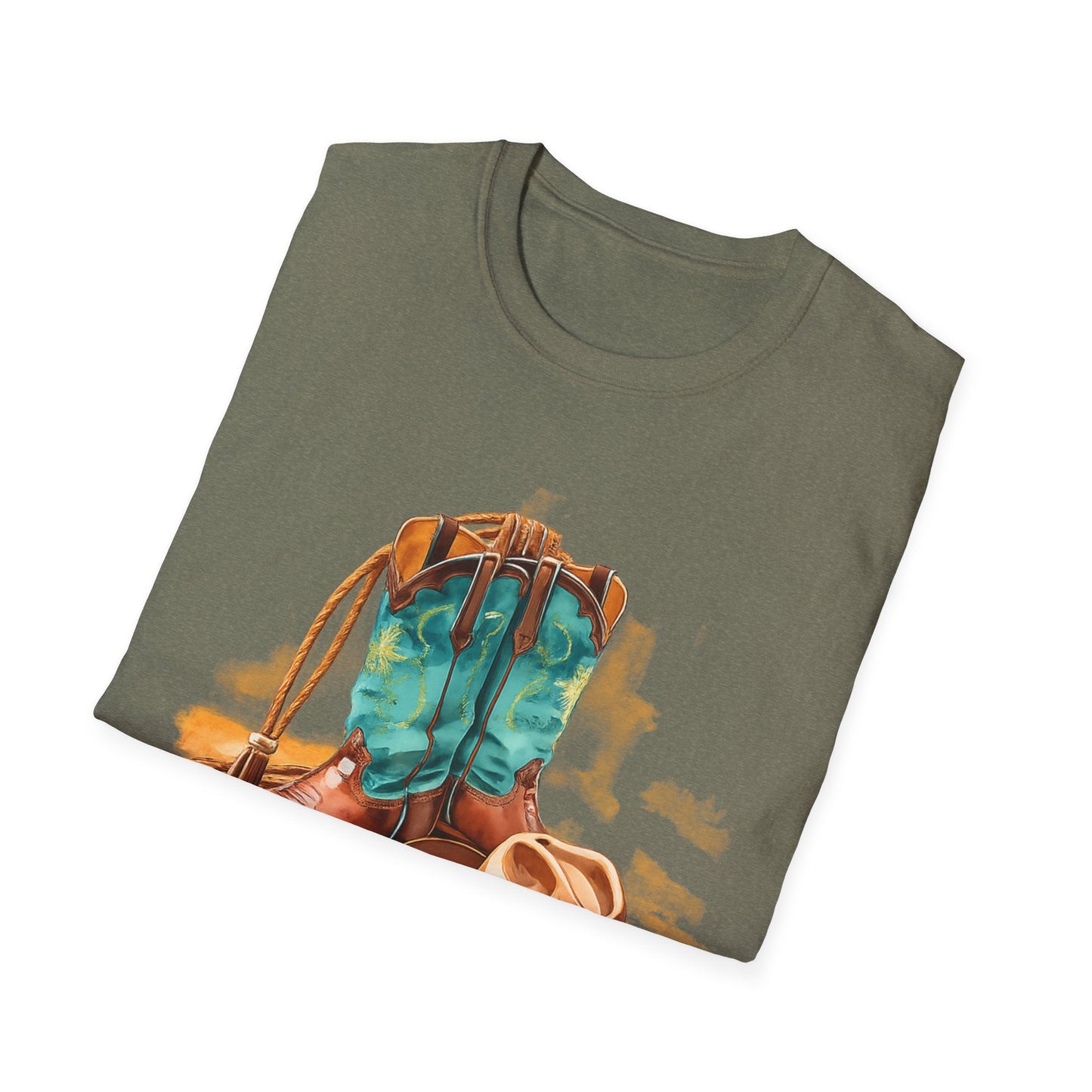 Cowboy Boots & Hat TShirt Western Rodeo Graphic Tee - SJM Print Store