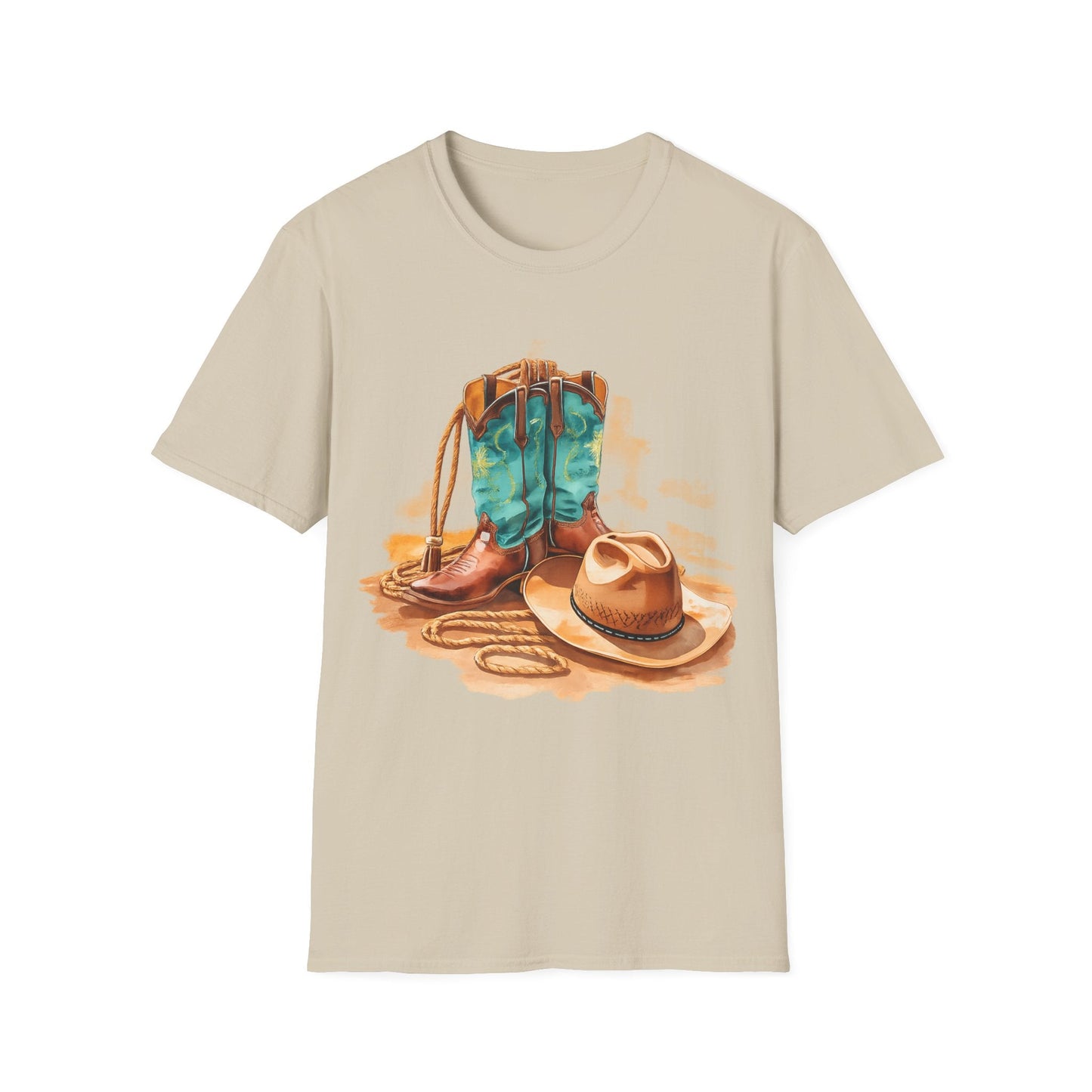 Cowboy Boots & Hat TShirt Western Rodeo Graphic Tee - SJM Print Store
