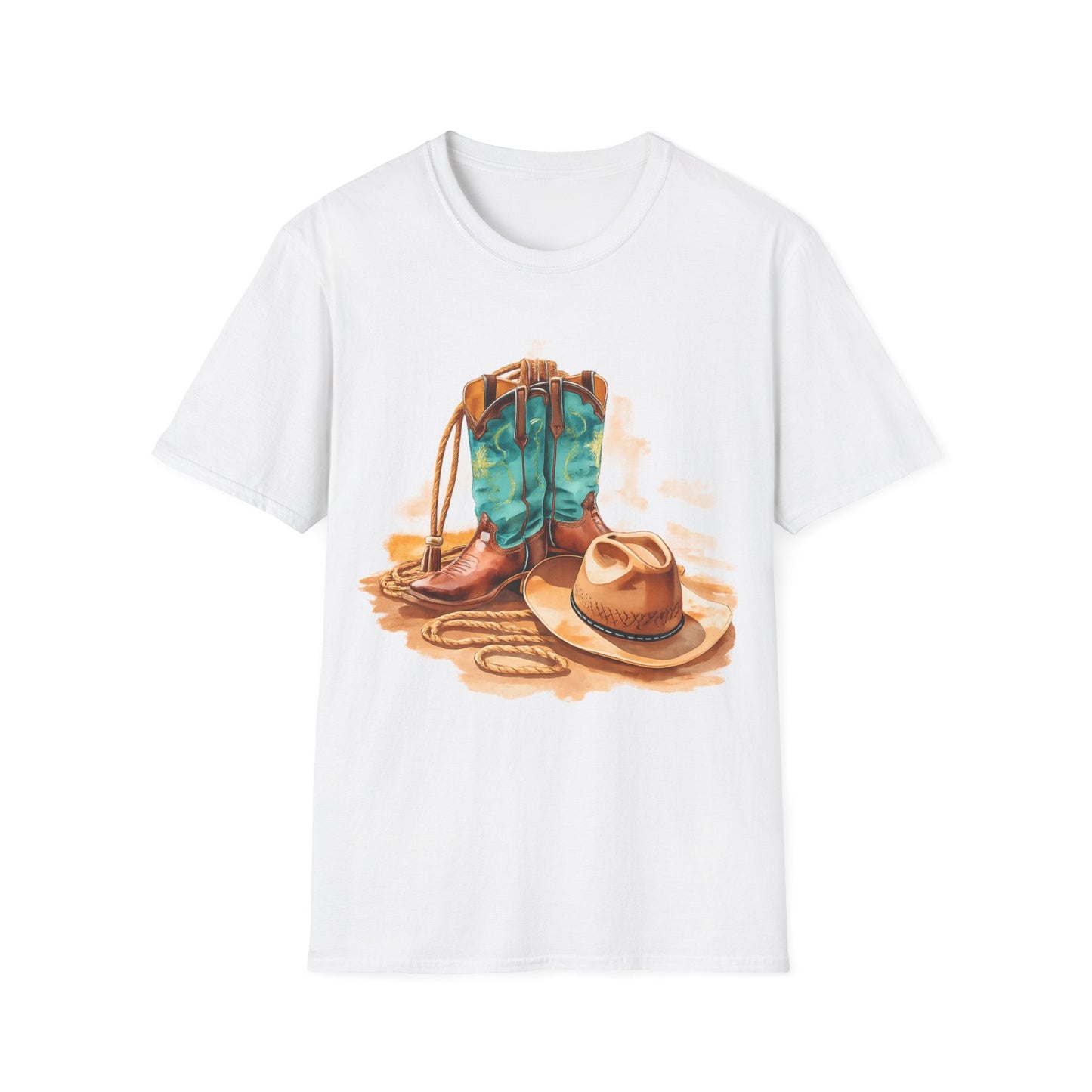 Cowboy Boots & Hat TShirt Western Rodeo Graphic Tee - SJM Print Store