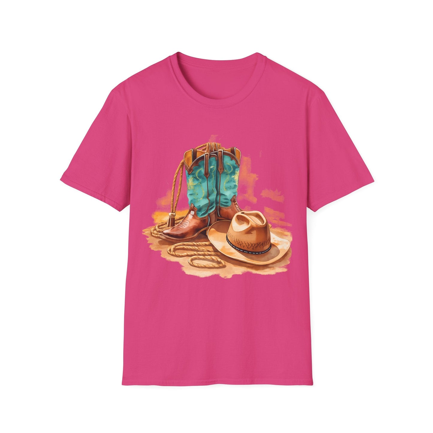 Cowboy Boots & Hat TShirt Western Rodeo Graphic Tee - SJM Print Store
