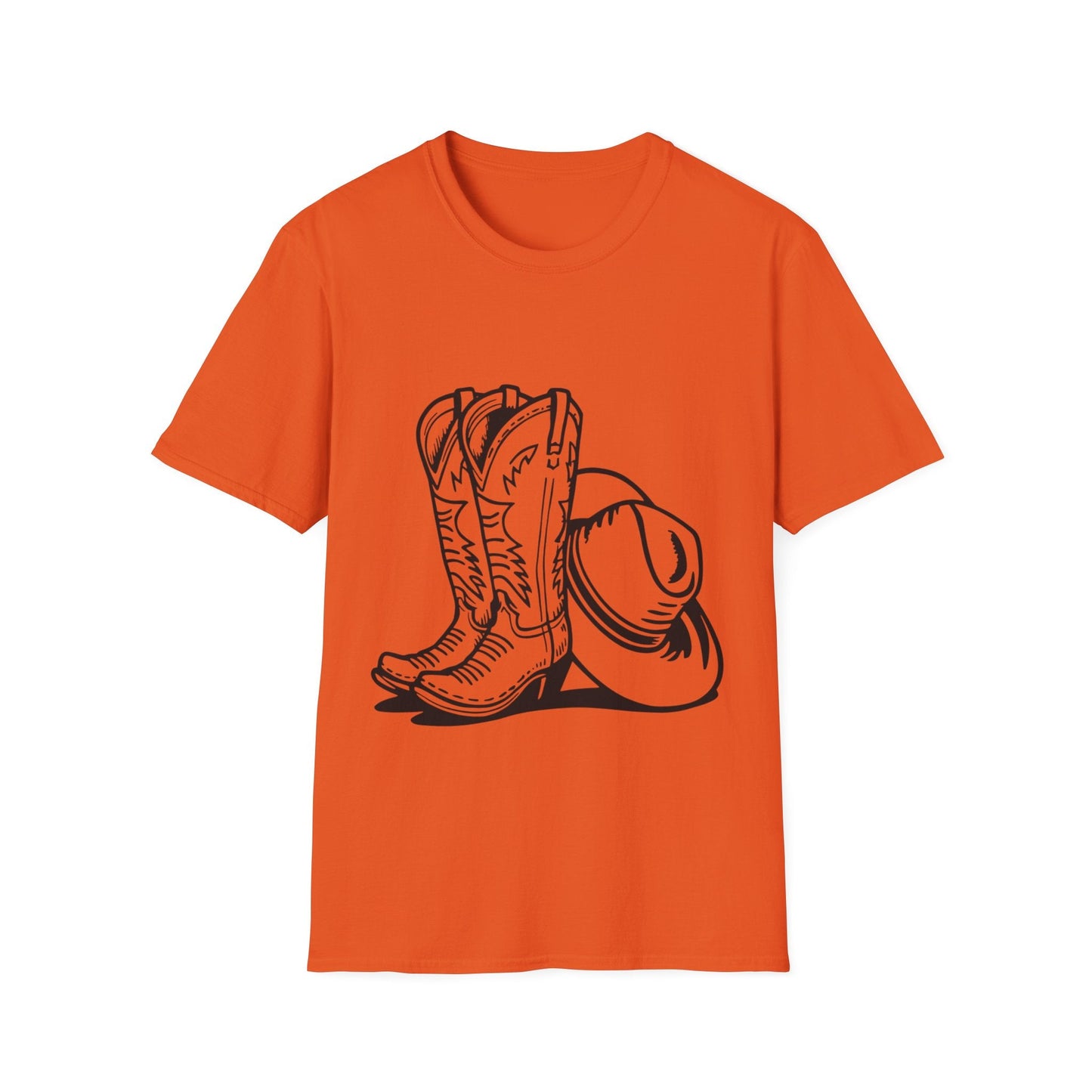 Cowboy Boots & Hat Unisex T-Shirt | Western Style Tee, Country Vibes Shirt, Rodeo Apparel, Gift for Cowboys, Casual Tee - SJM Print Store