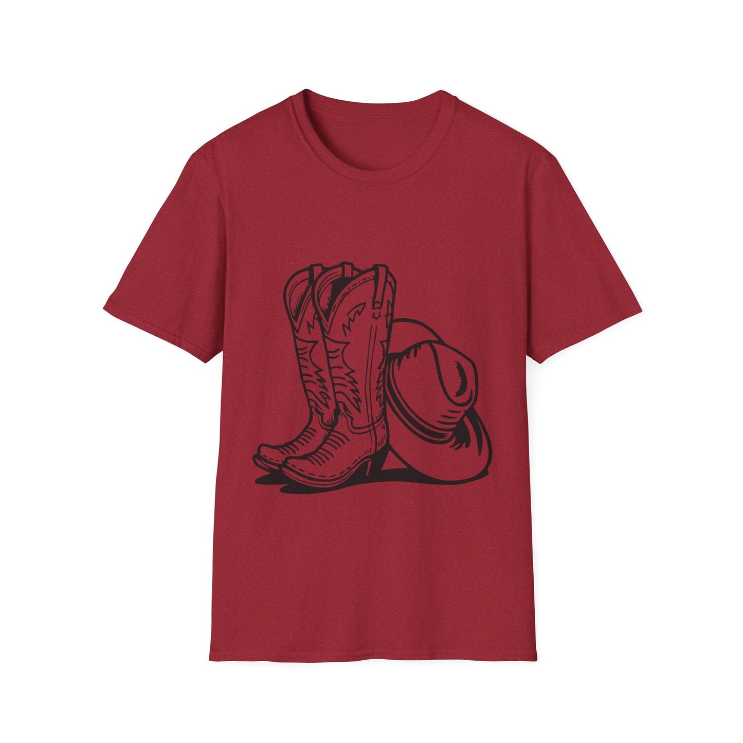Cowboy Boots & Hat Unisex T-Shirt | Western Style Tee, Country Vibes Shirt, Rodeo Apparel, Gift for Cowboys, Casual Tee - SJM Print Store