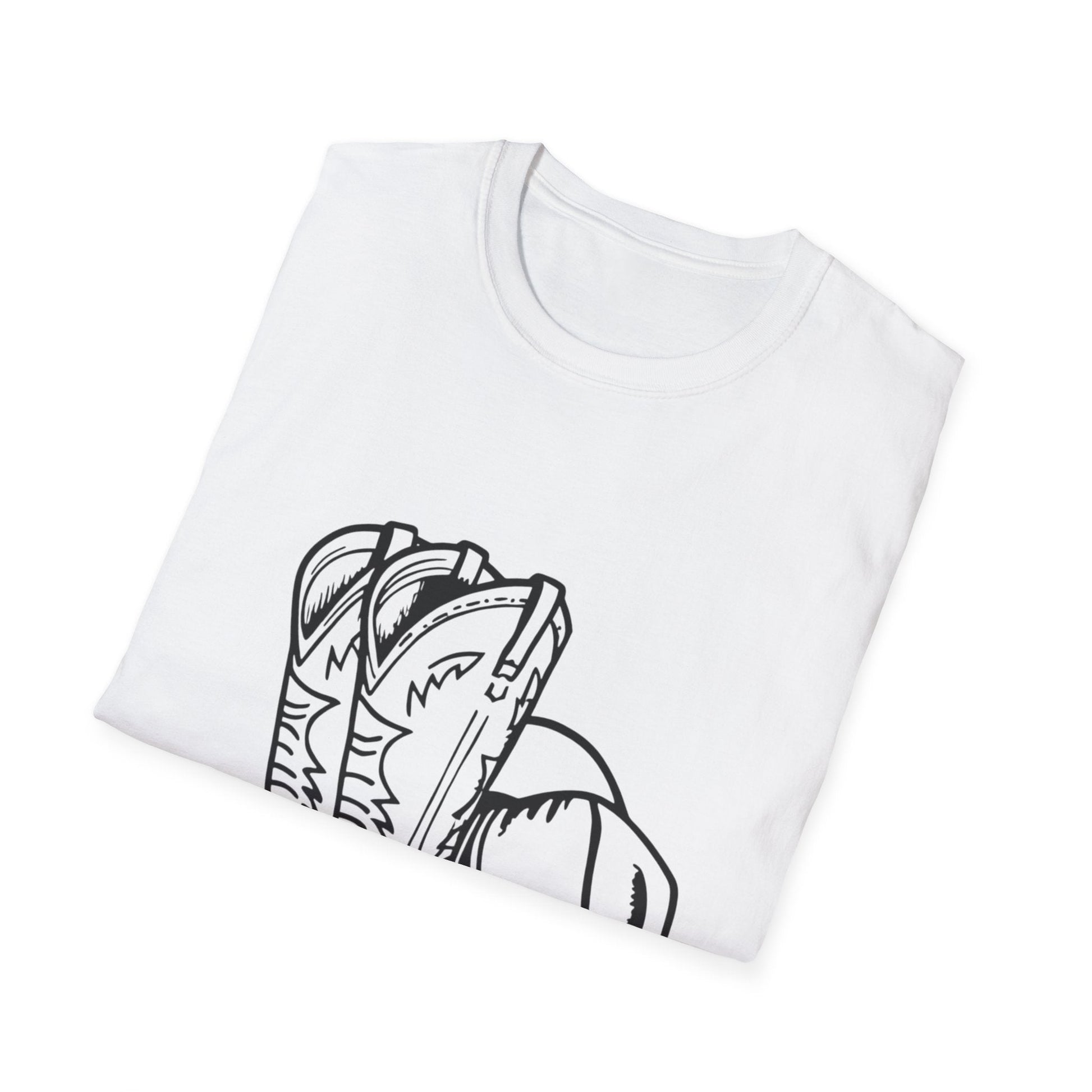 Cowboy Boots & Hat Unisex T-Shirt | Western Style Tee, Country Vibes Shirt, Rodeo Apparel, Gift for Cowboys, Casual Tee - SJM Print Store