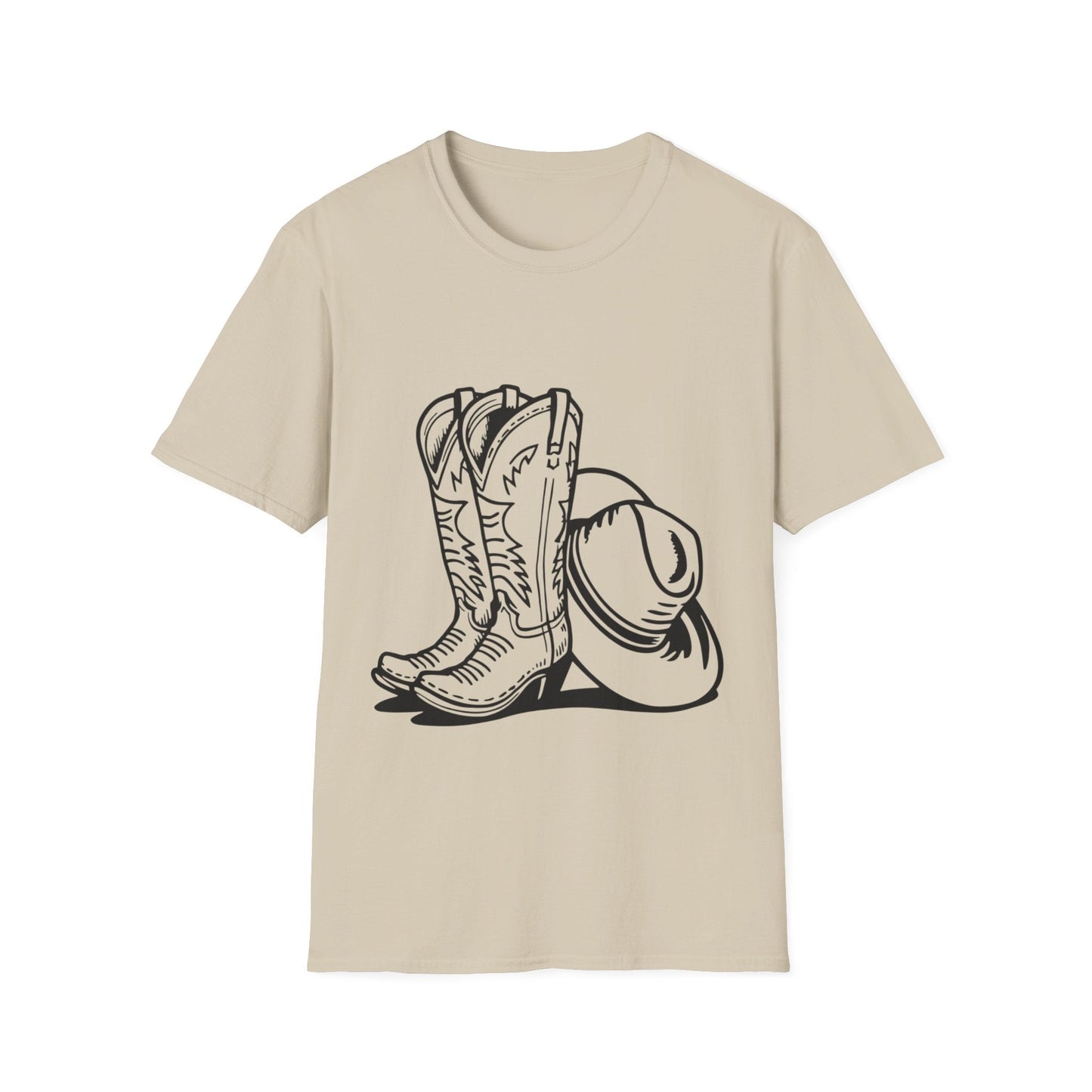 Cowboy Boots & Hat Unisex T-Shirt | Western Style Tee, Country Vibes Shirt, Rodeo Apparel, Gift for Cowboys, Casual Tee - SJM Print Store