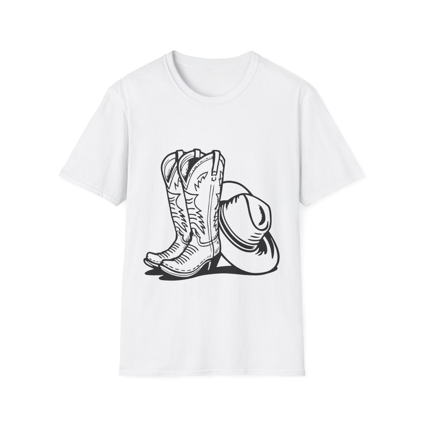Cowboy Boots & Hat Unisex T-Shirt | Western Style Tee, Country Vibes Shirt, Rodeo Apparel, Gift for Cowboys, Casual Tee - SJM Print Store