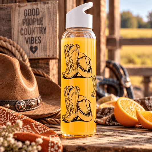 Cowboy Boots & Hat Water Bottle – Western Country Bottle - SJM Print Store