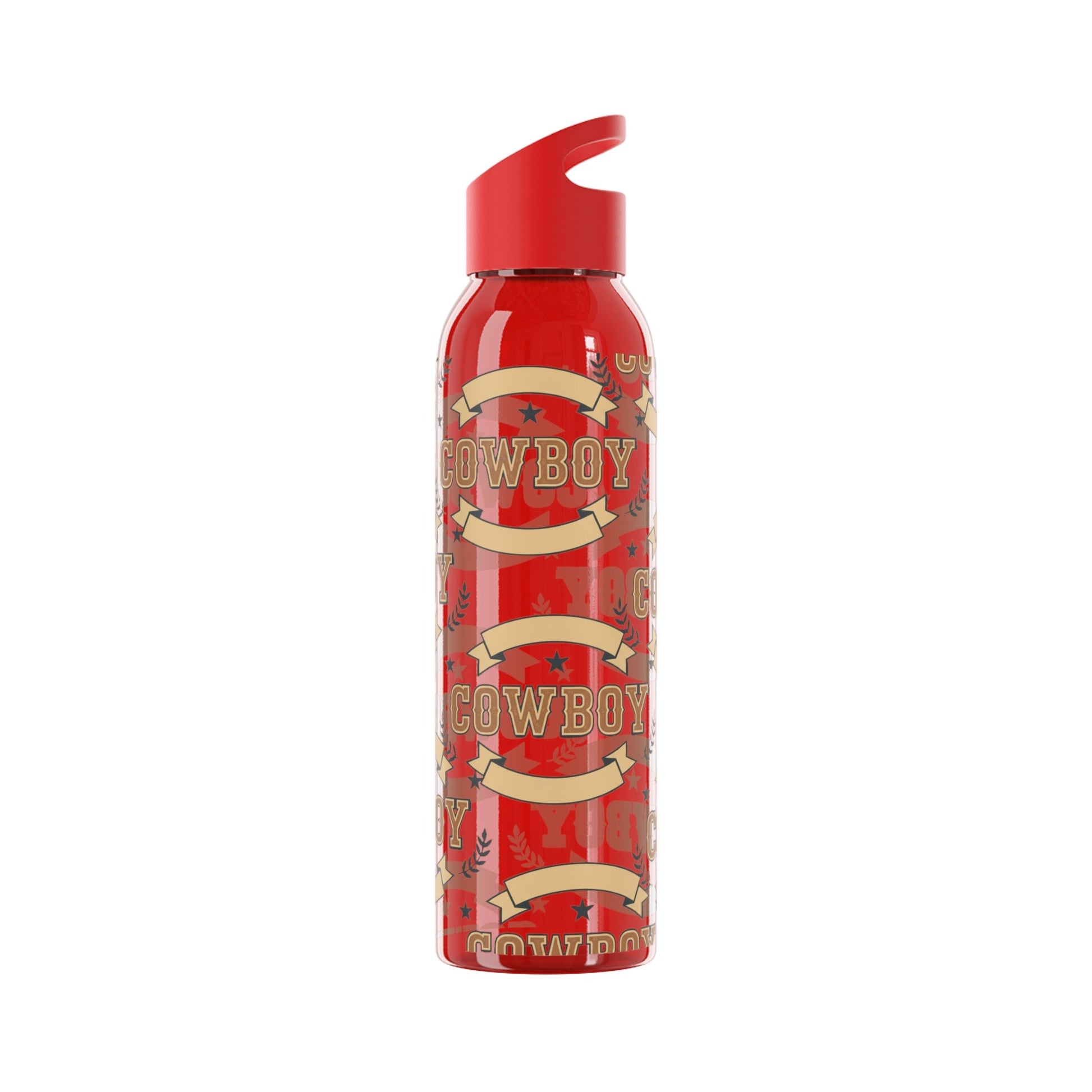 Cowboy Graphic Water Bottle â€” Western Horseshoe & Star Plastic Bottle - SJM Print Store