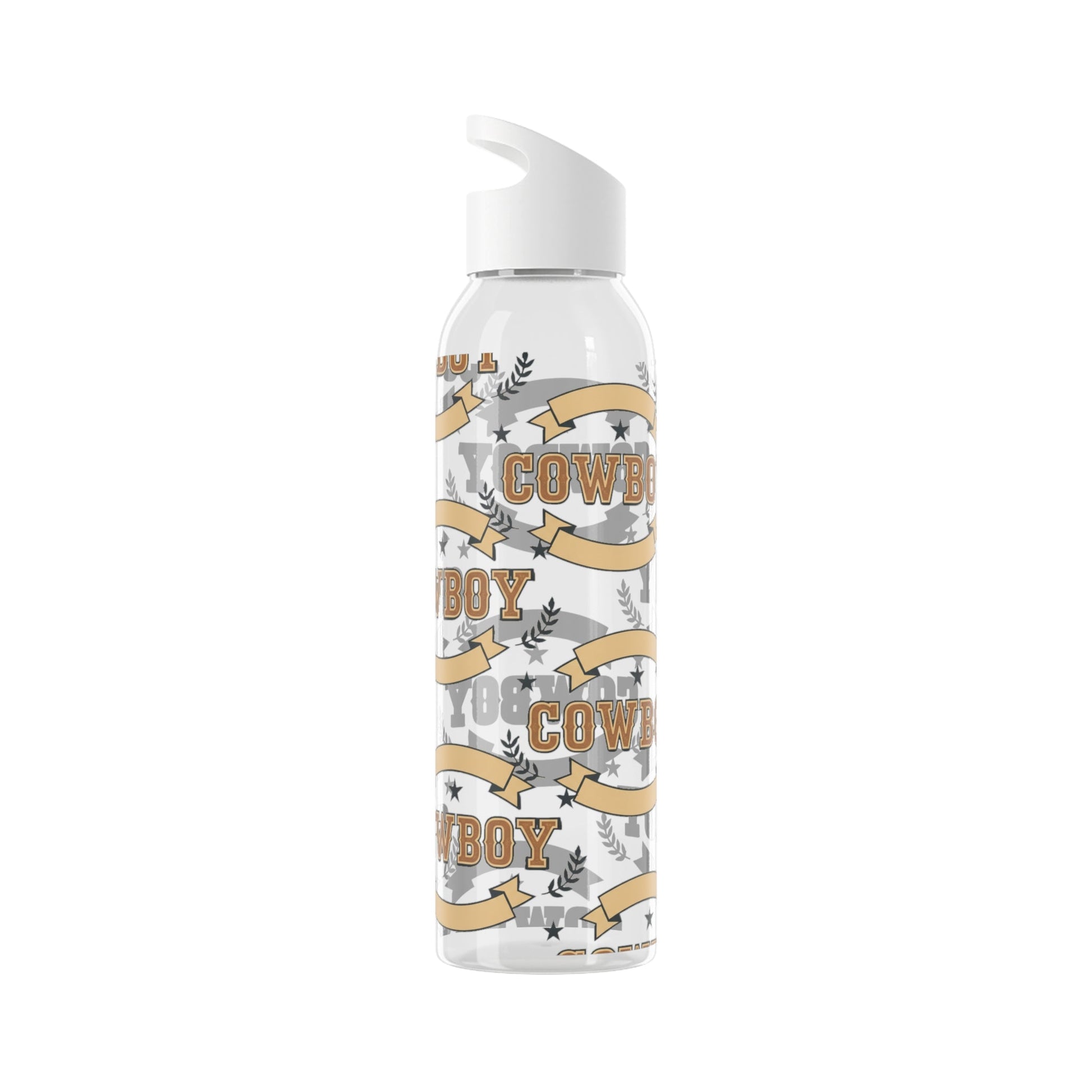 Cowboy Graphic Water Bottle â€” Western Horseshoe & Star Plastic Bottle - SJM Print Store