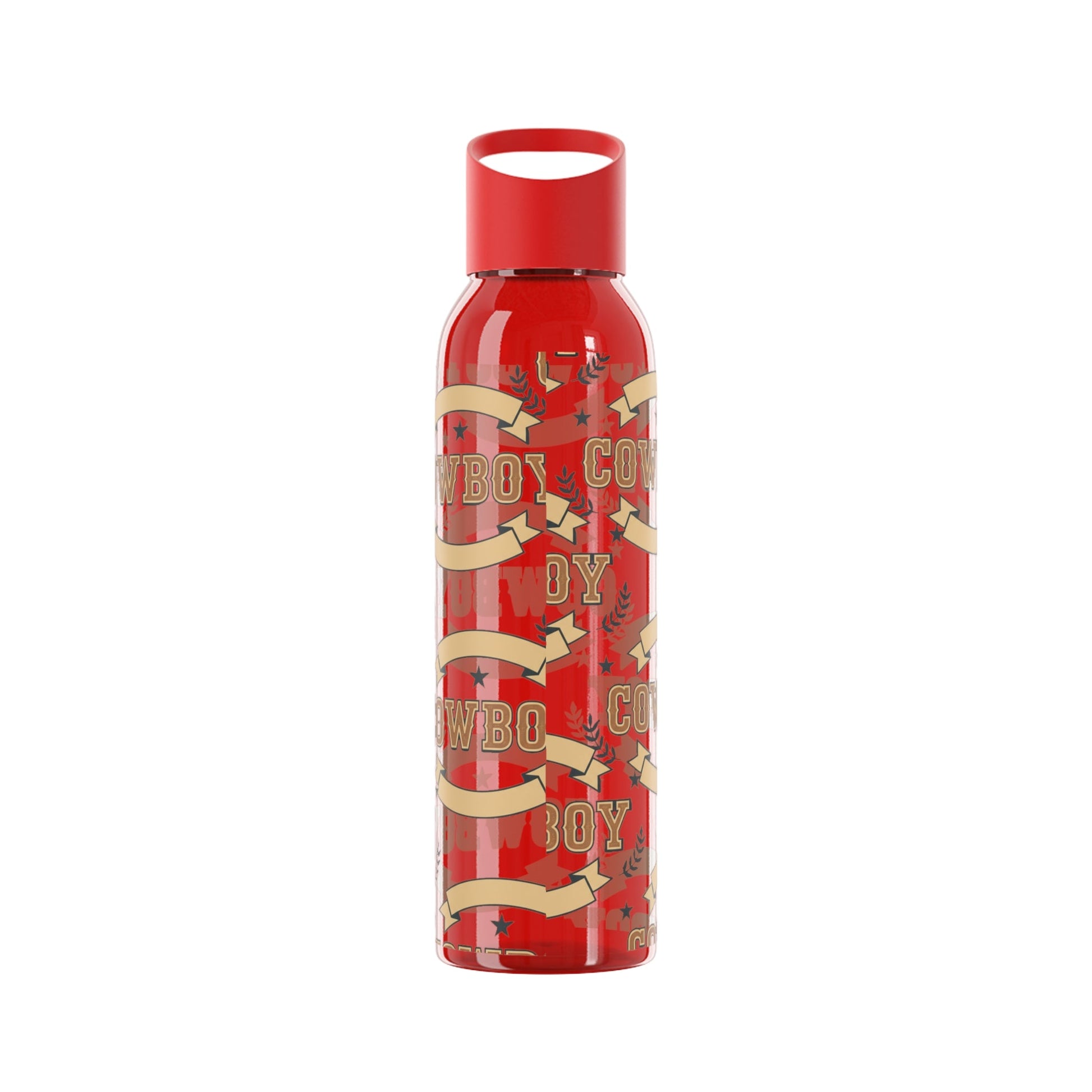 Cowboy Graphic Water Bottle â€” Western Horseshoe & Star Plastic Bottle - SJM Print Store