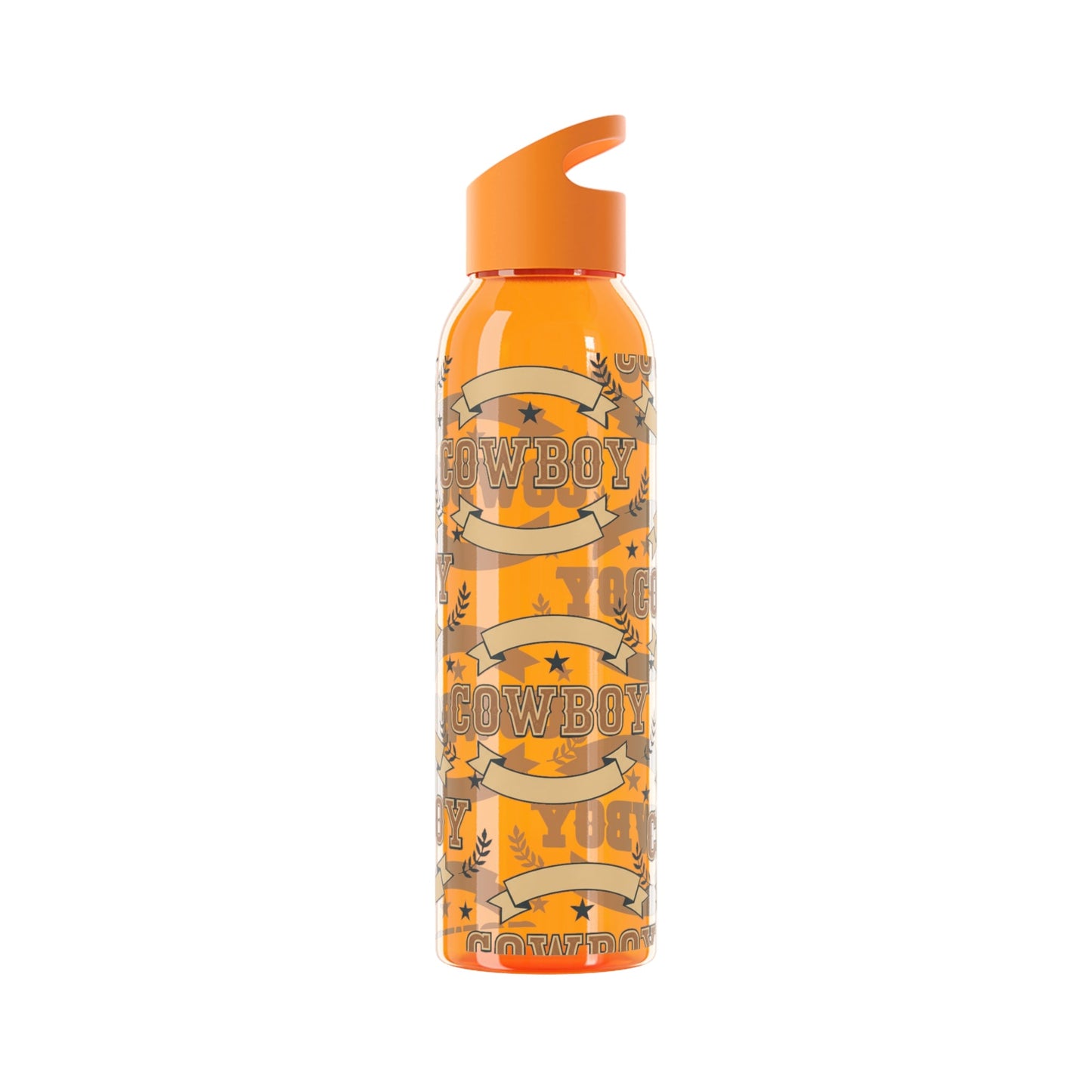Cowboy Graphic Water Bottle â€” Western Horseshoe & Star Plastic Bottle - SJM Print Store