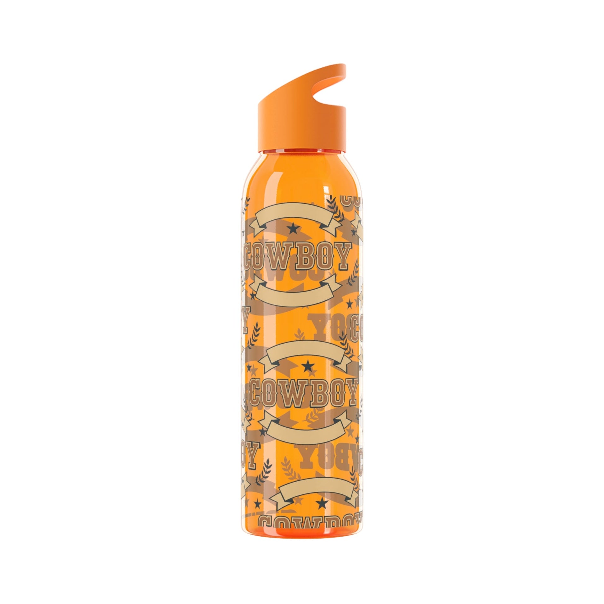 Cowboy Graphic Water Bottle â€” Western Horseshoe & Star Plastic Bottle - SJM Print Store