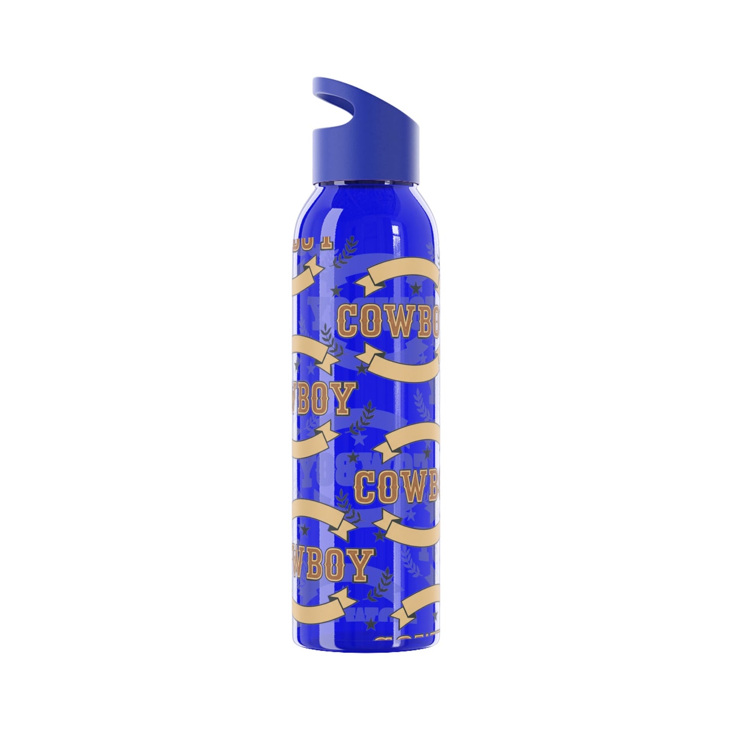 Cowboy Graphic Water Bottle â€” Western Horseshoe & Star Plastic Bottle - SJM Print Store