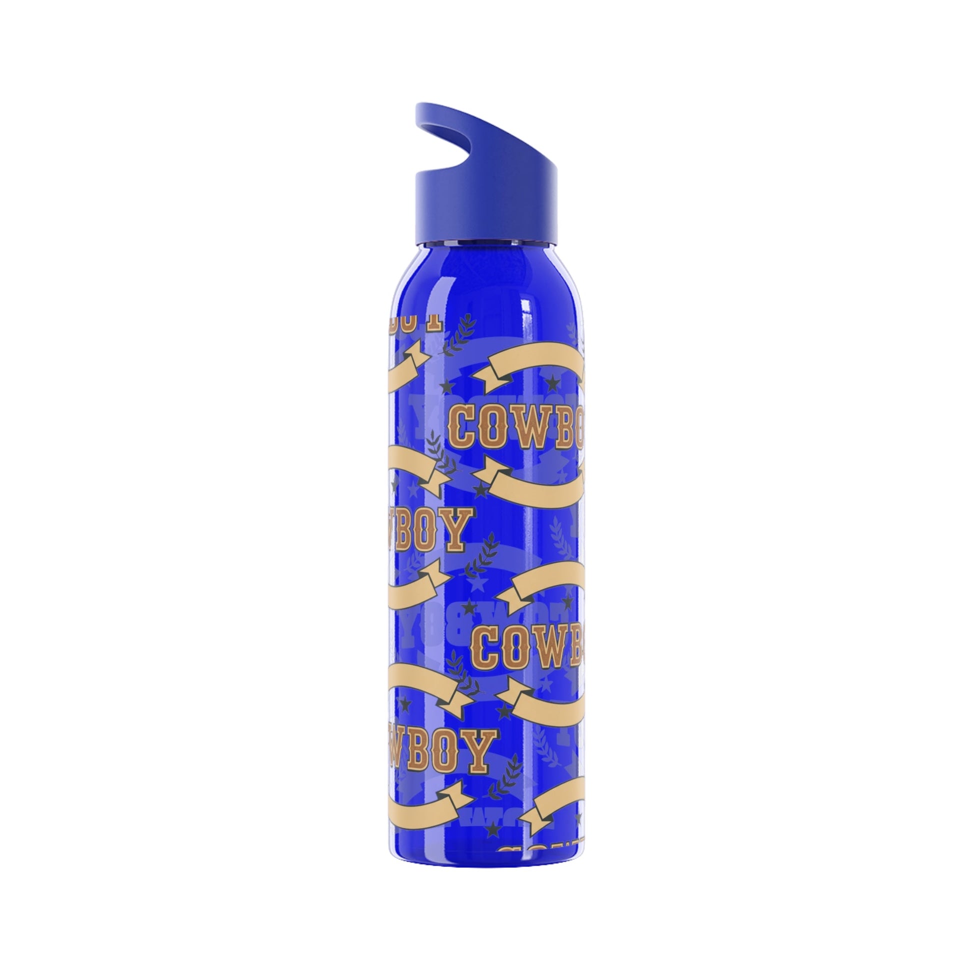 Cowboy Graphic Water Bottle â€” Western Horseshoe & Star Plastic Bottle - SJM Print Store
