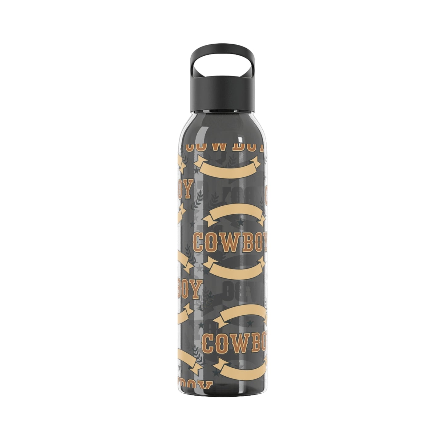 Cowboy Graphic Water Bottle â€” Western Horseshoe & Star Plastic Bottle - SJM Print Store