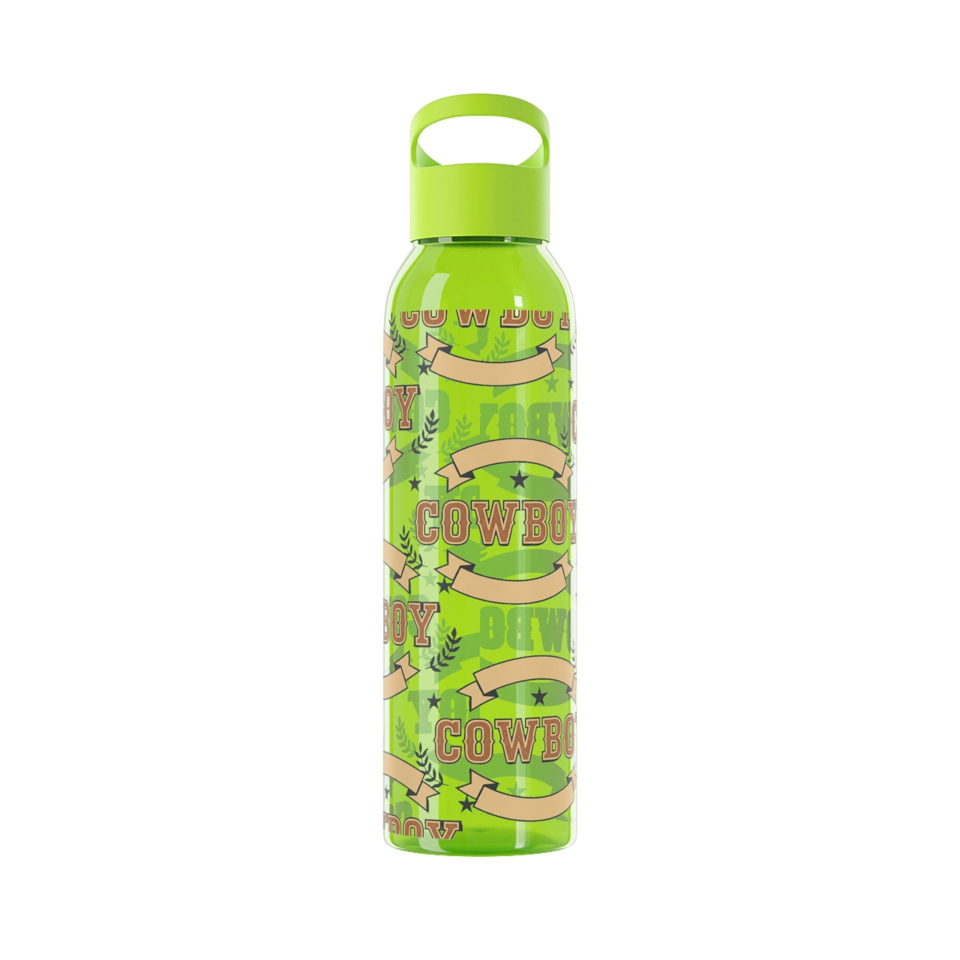 Cowboy Graphic Water Bottle â€” Western Horseshoe & Star Plastic Bottle - SJM Print Store