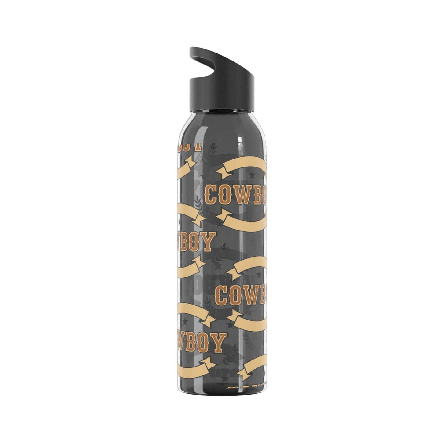 Cowboy Graphic Water Bottle â€” Western Horseshoe & Star Plastic Bottle - SJM Print Store