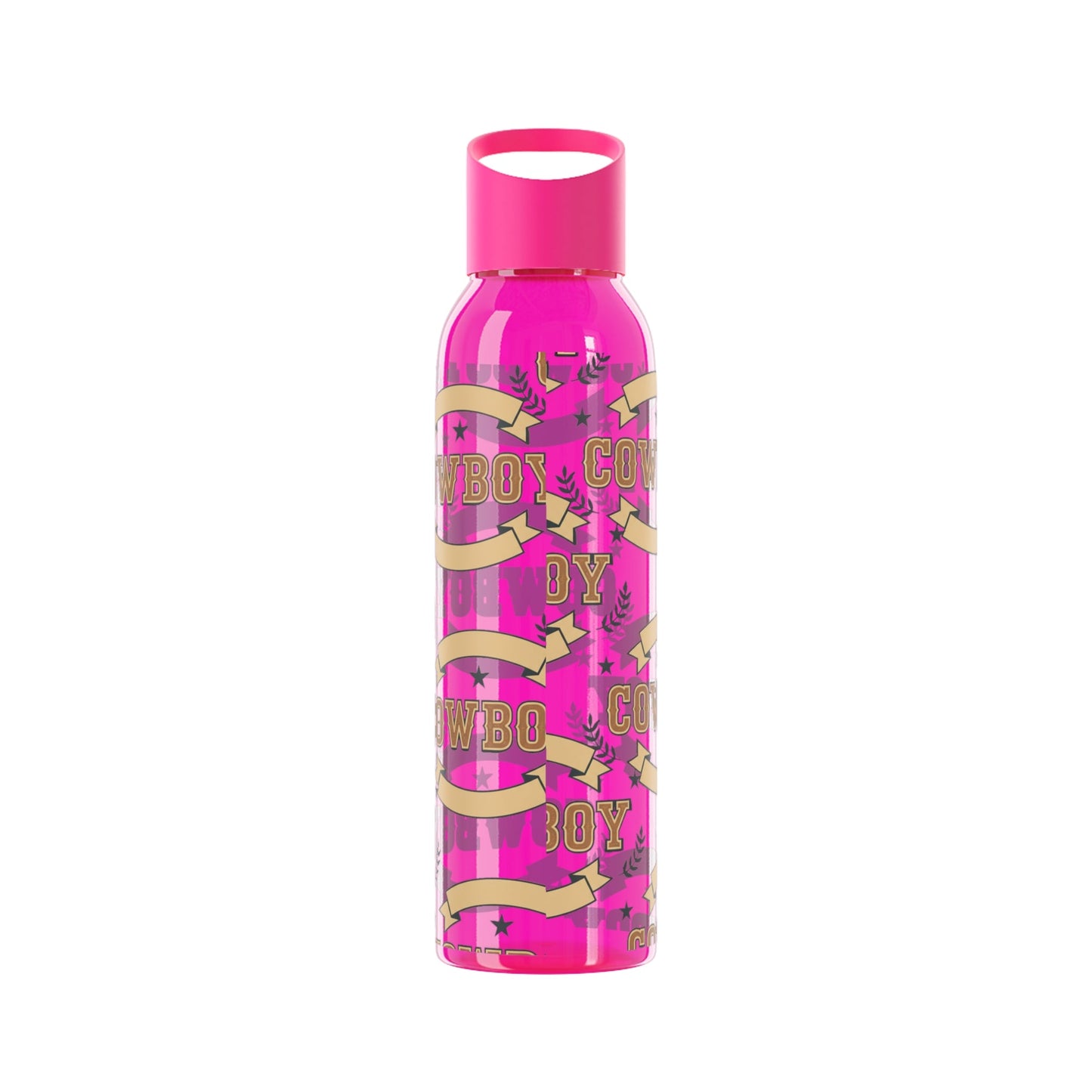 Cowboy Graphic Water Bottle â€” Western Horseshoe & Star Plastic Bottle - SJM Print Store