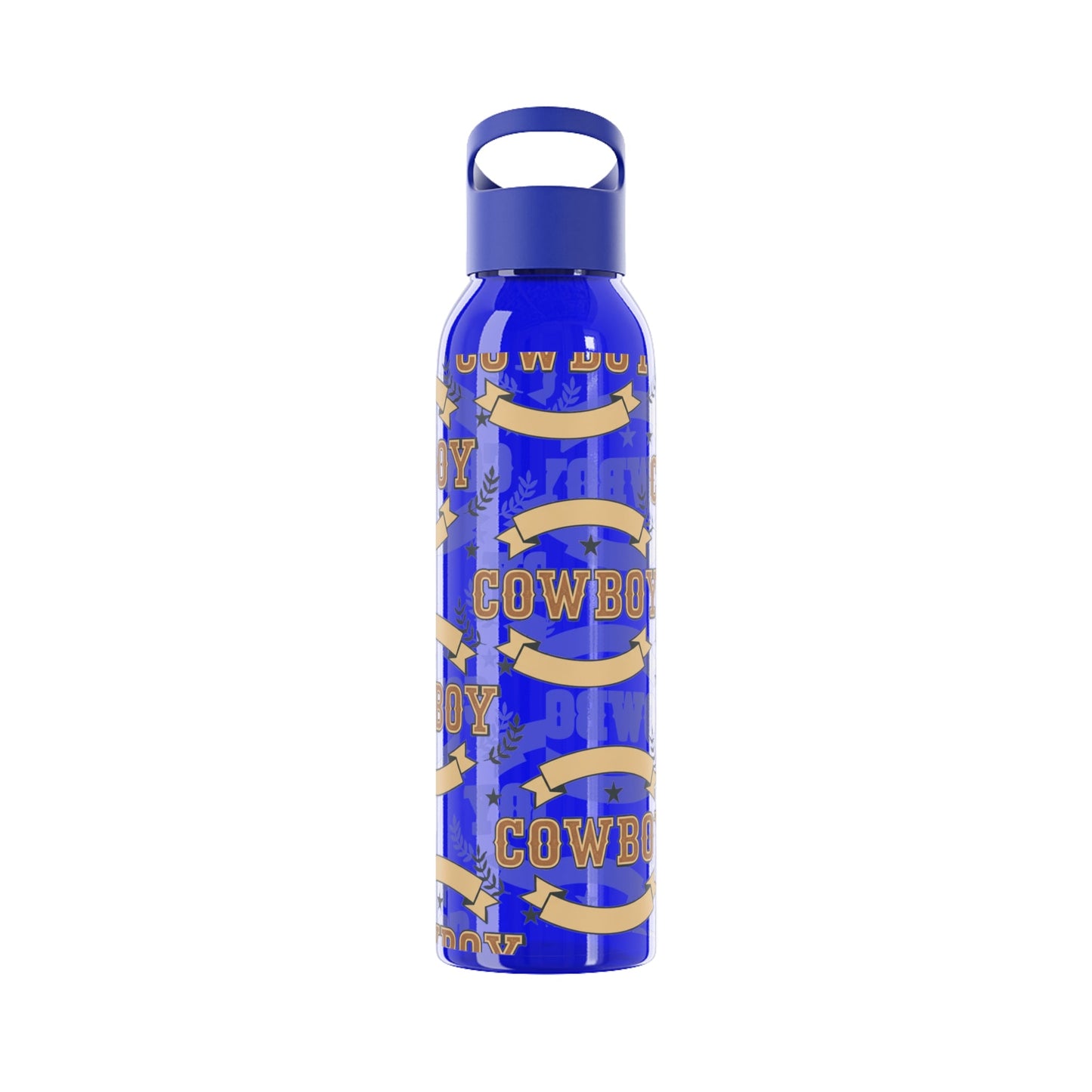 Cowboy Graphic Water Bottle â€” Western Horseshoe & Star Plastic Bottle - SJM Print Store