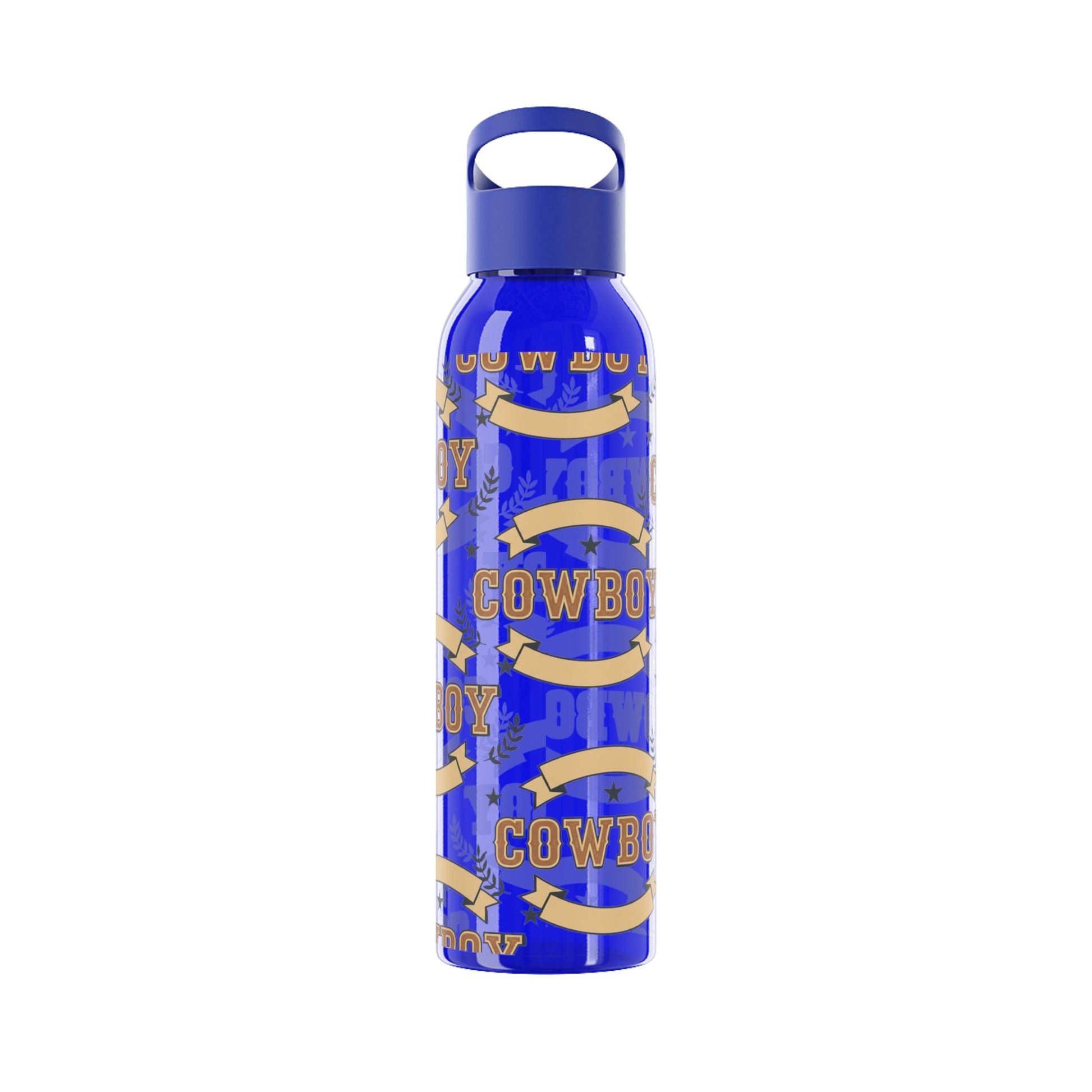 Cowboy Graphic Water Bottle â€” Western Horseshoe & Star Plastic Bottle - SJM Print Store