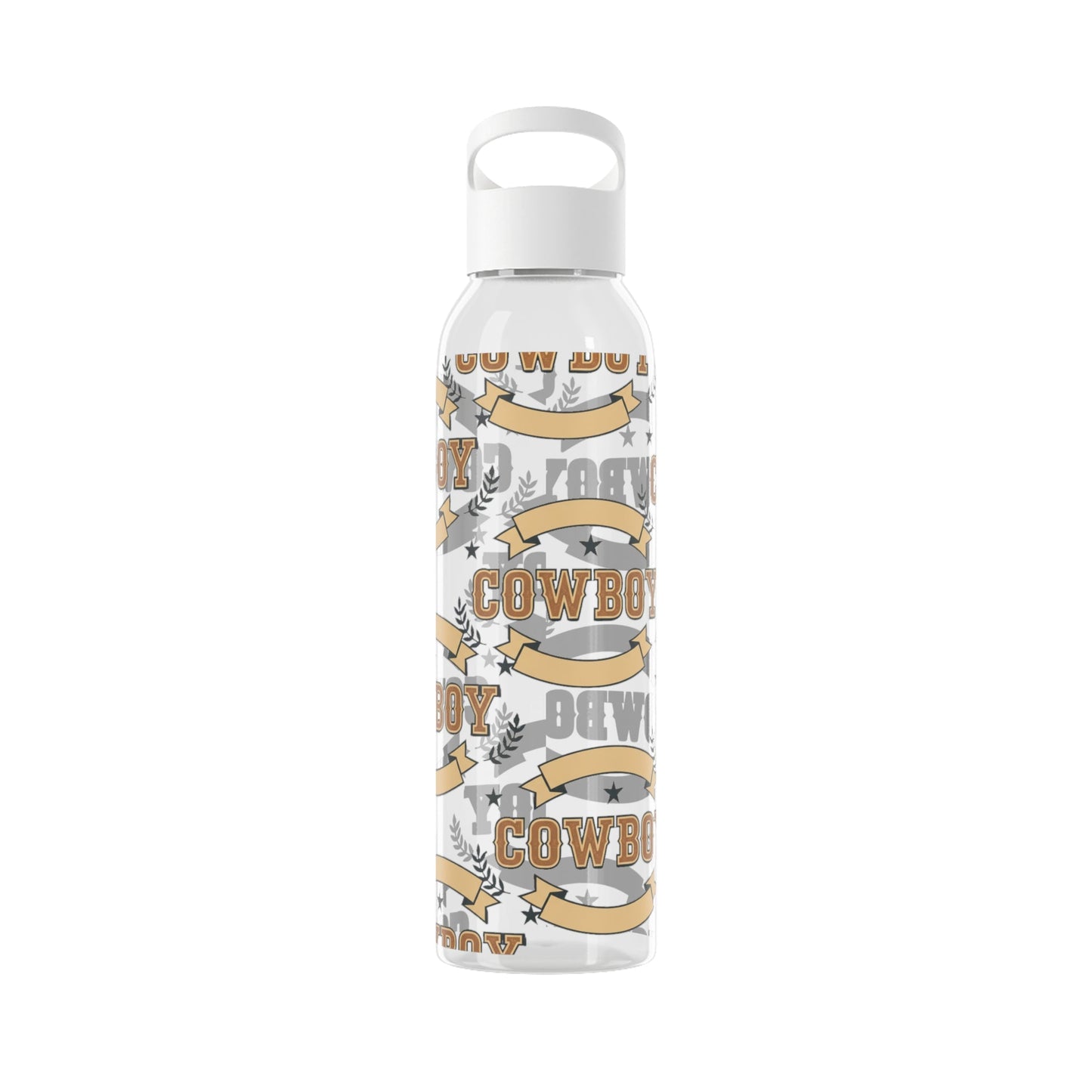 Cowboy Graphic Water Bottle â€” Western Horseshoe & Star Plastic Bottle - SJM Print Store