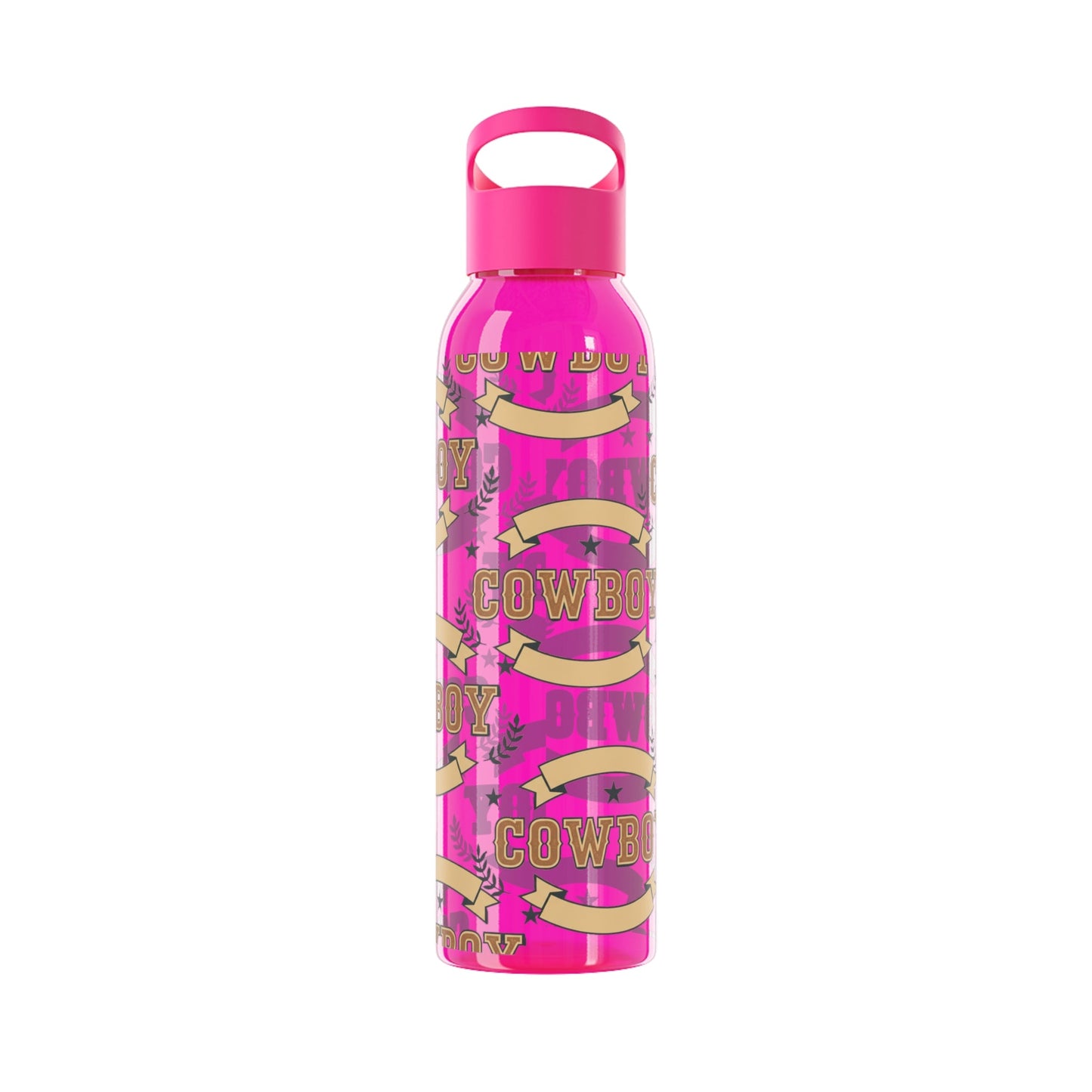 Cowboy Graphic Water Bottle â€” Western Horseshoe & Star Plastic Bottle - SJM Print Store
