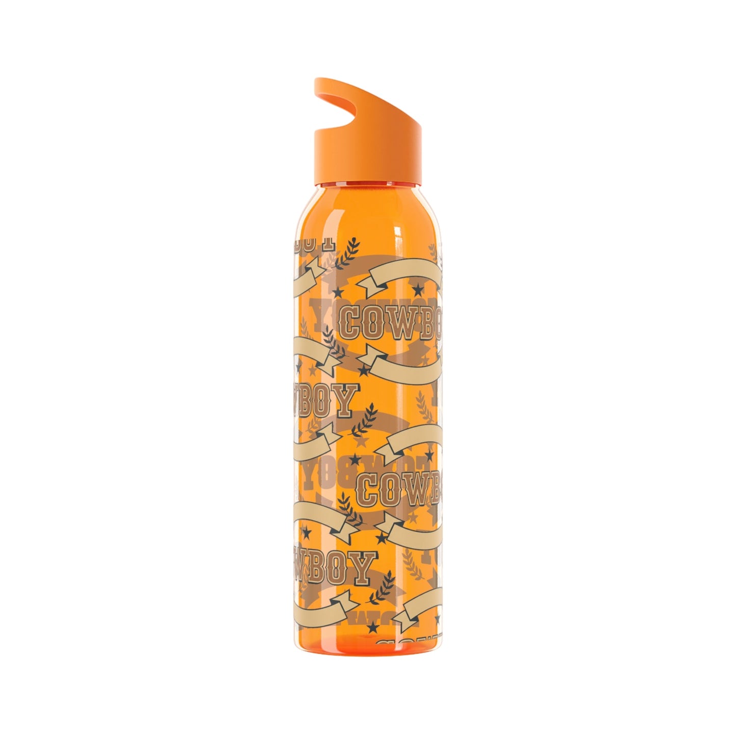 Cowboy Graphic Water Bottle â€” Western Horseshoe & Star Plastic Bottle - SJM Print Store