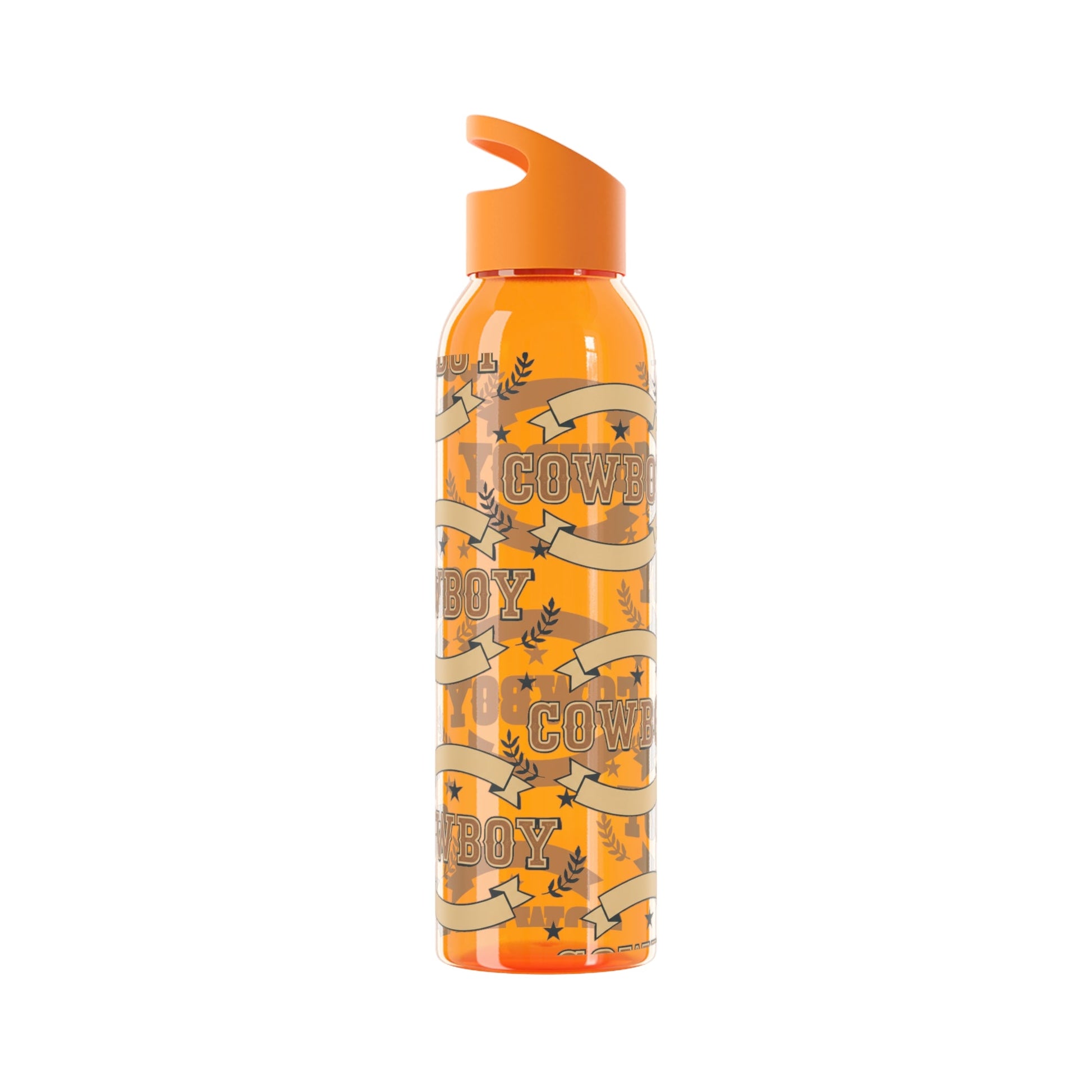 Cowboy Graphic Water Bottle â€” Western Horseshoe & Star Plastic Bottle - SJM Print Store