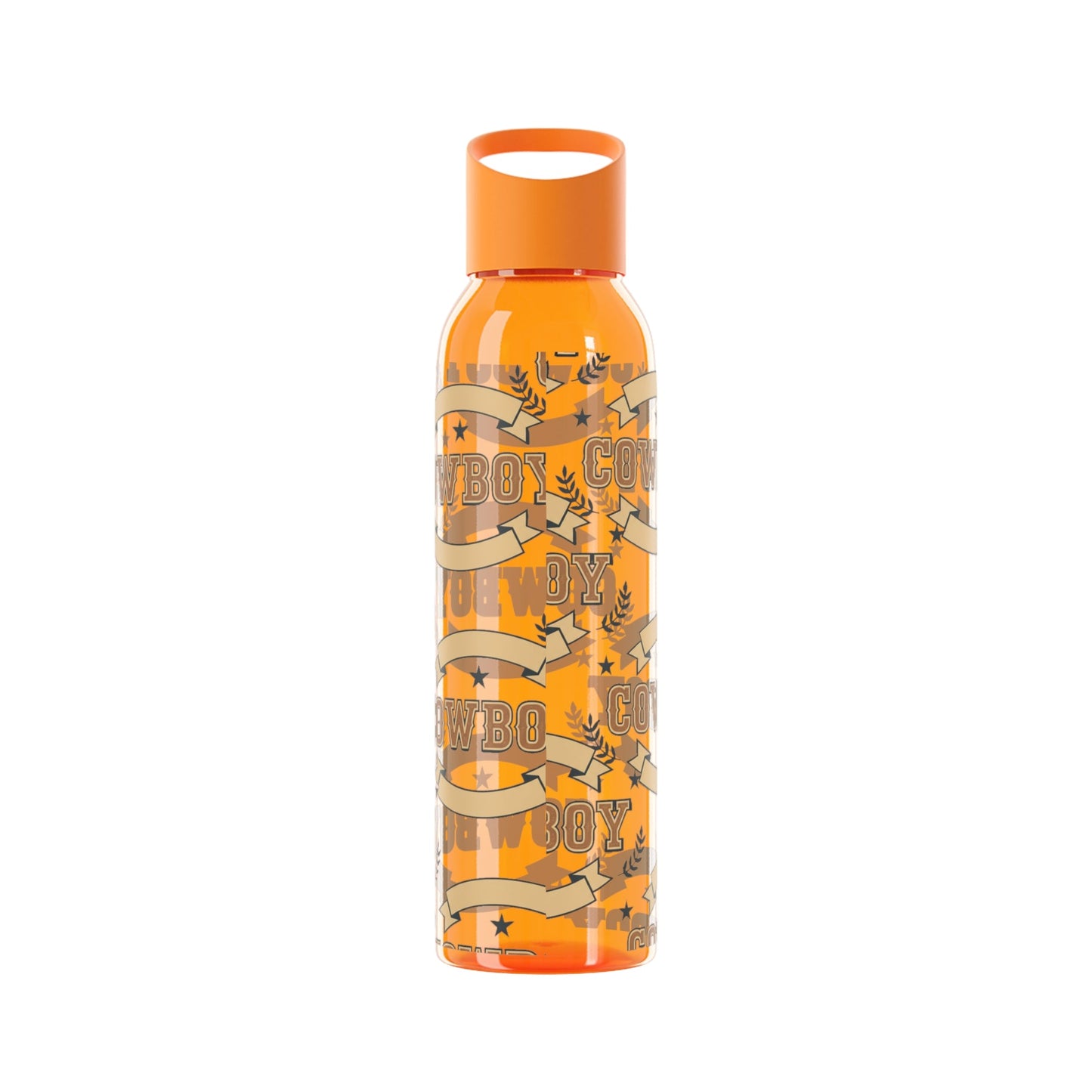 Cowboy Graphic Water Bottle â€” Western Horseshoe & Star Plastic Bottle - SJM Print Store