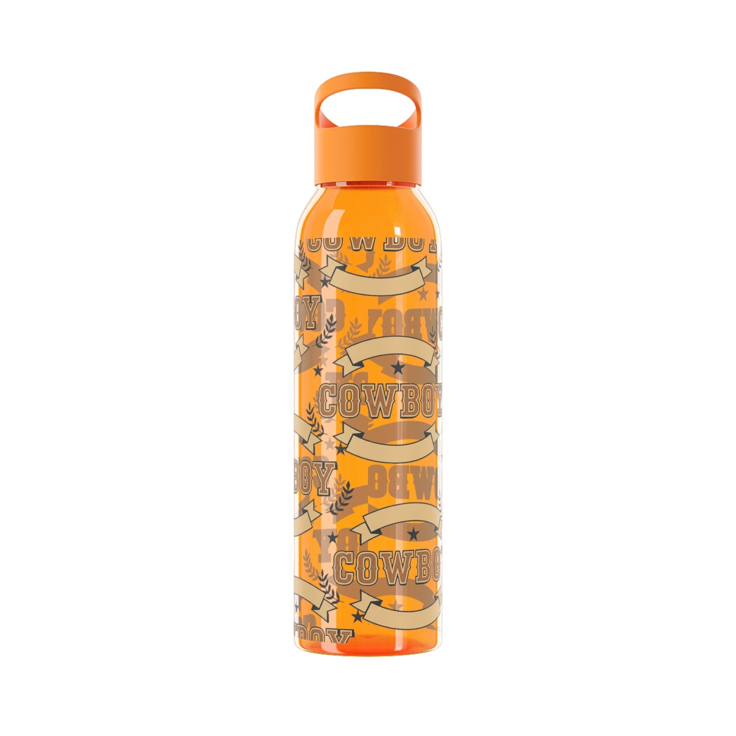 Cowboy Graphic Water Bottle â€” Western Horseshoe & Star Plastic Bottle - SJM Print Store