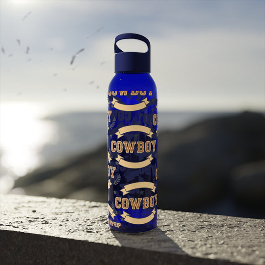 Cowboy Graphic Water Bottle â€” Western Horseshoe & Star Plastic Bottle - SJM Print Store