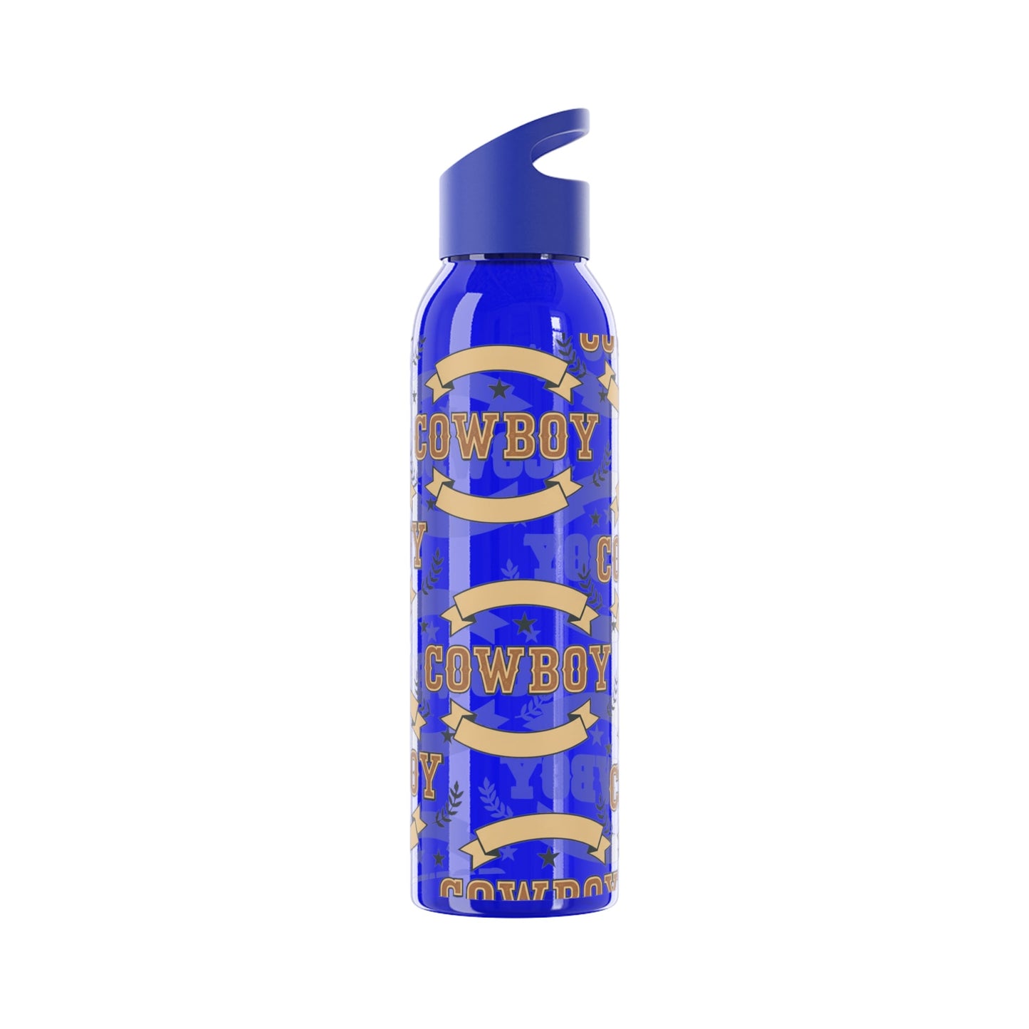 Cowboy Graphic Water Bottle â€” Western Horseshoe & Star Plastic Bottle - SJM Print Store