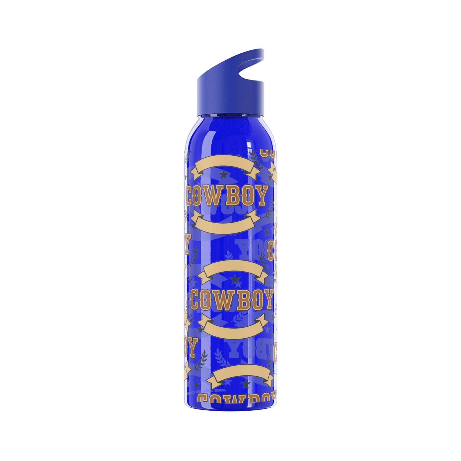 Cowboy Graphic Water Bottle â€” Western Horseshoe & Star Plastic Bottle - SJM Print Store