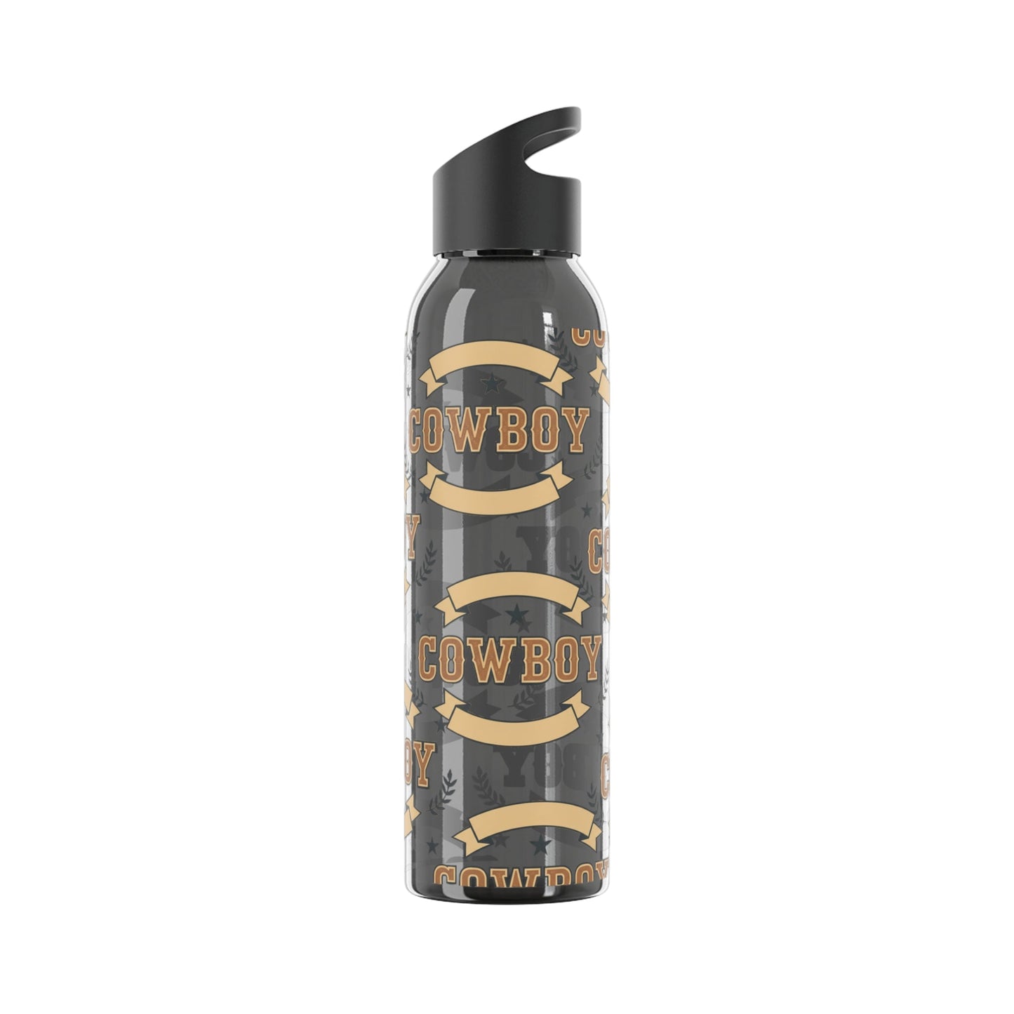 Cowboy Graphic Water Bottle â€” Western Horseshoe & Star Plastic Bottle - SJM Print Store