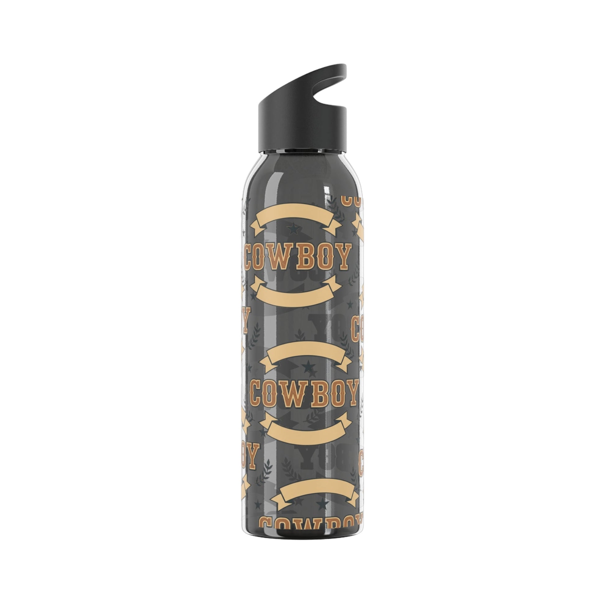 Cowboy Graphic Water Bottle â€” Western Horseshoe & Star Plastic Bottle - SJM Print Store