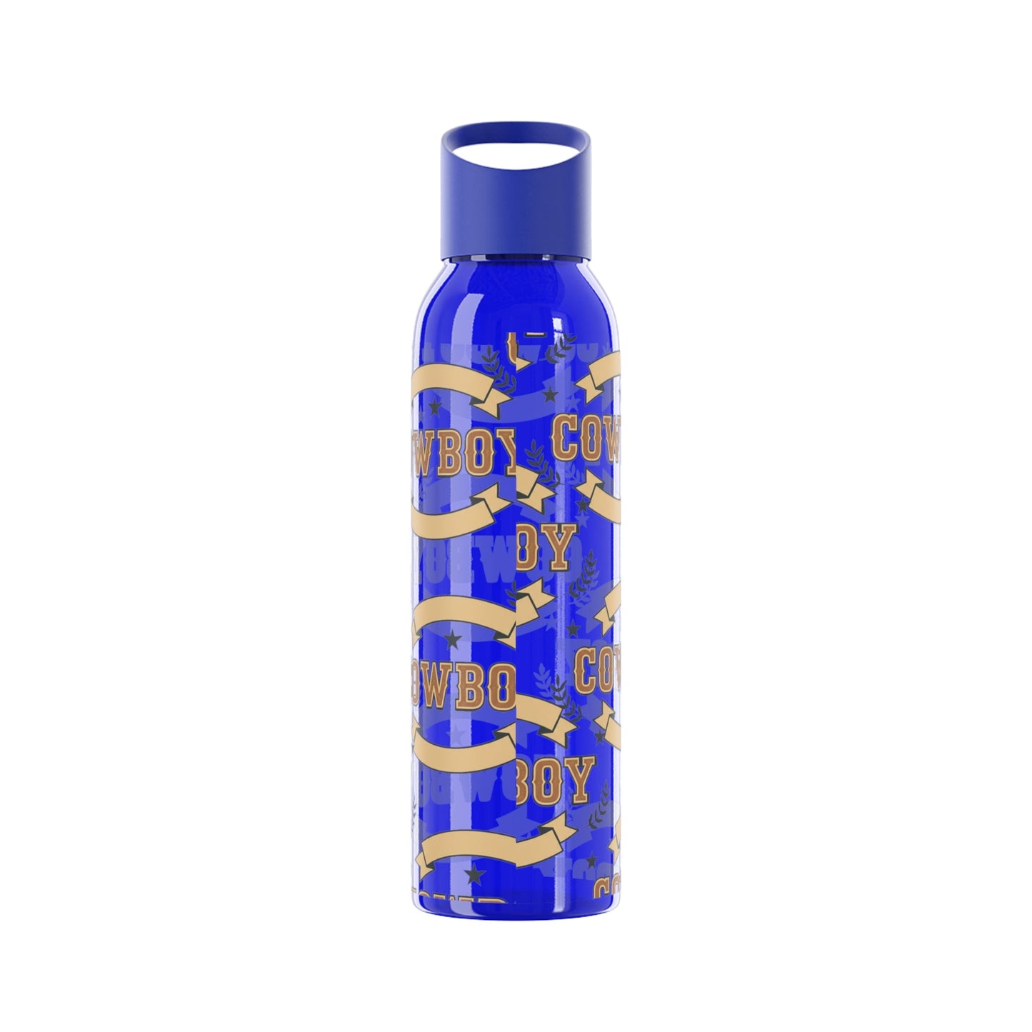 Cowboy Graphic Water Bottle â€” Western Horseshoe & Star Plastic Bottle - SJM Print Store