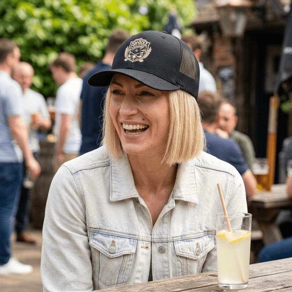 Crest Trucker Snapback Cap — Vintage Heritage Logo Mesh Hat - SJM Print Store