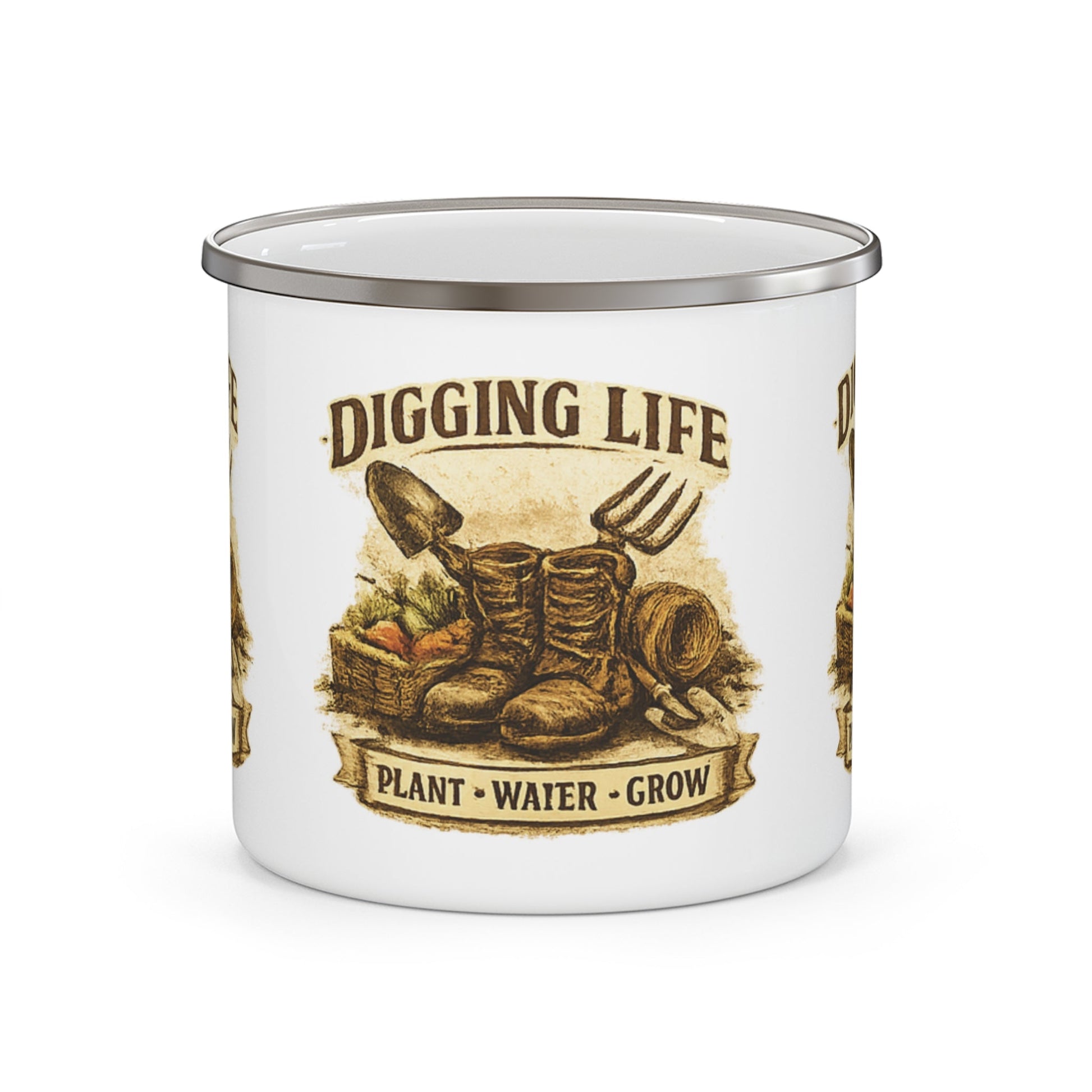 Digging Life Plant Water Grow Gardeners Enamel Mug - SJM Print Store