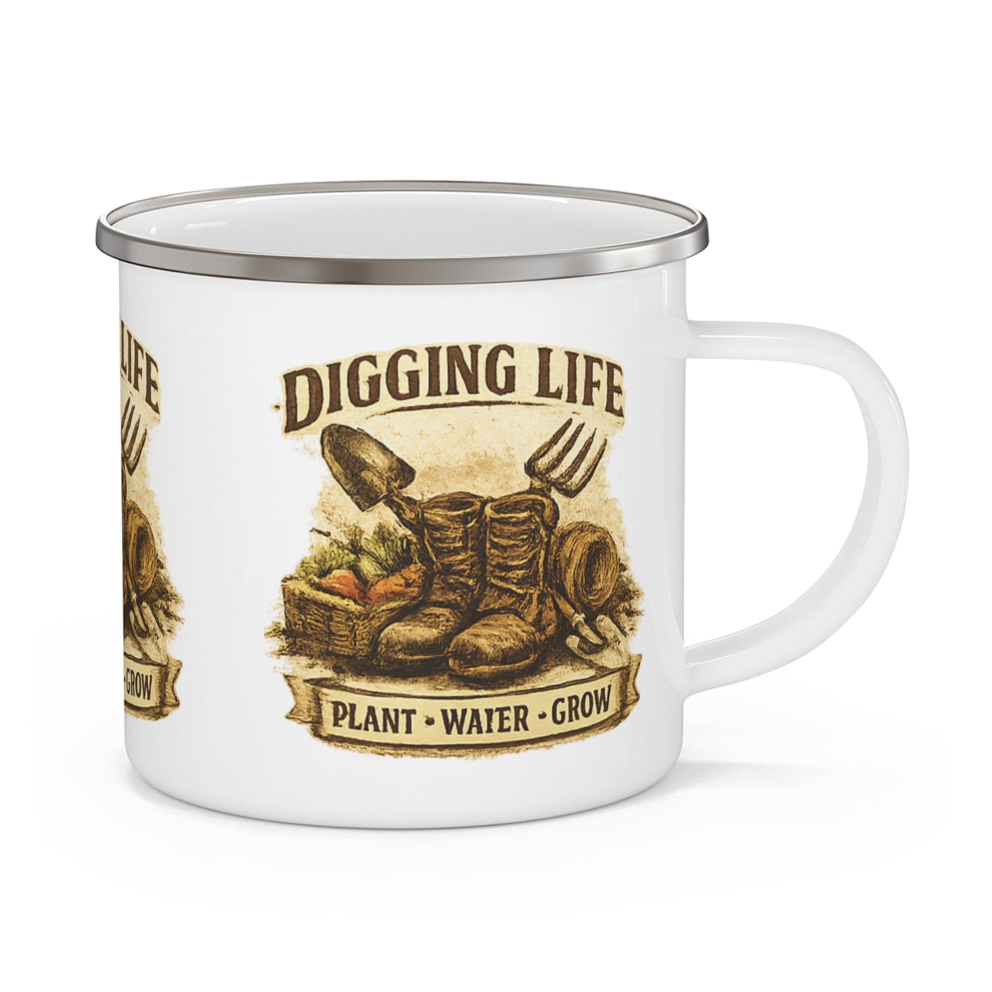 Digging Life Plant Water Grow Gardeners Enamel Mug - SJM Print Store