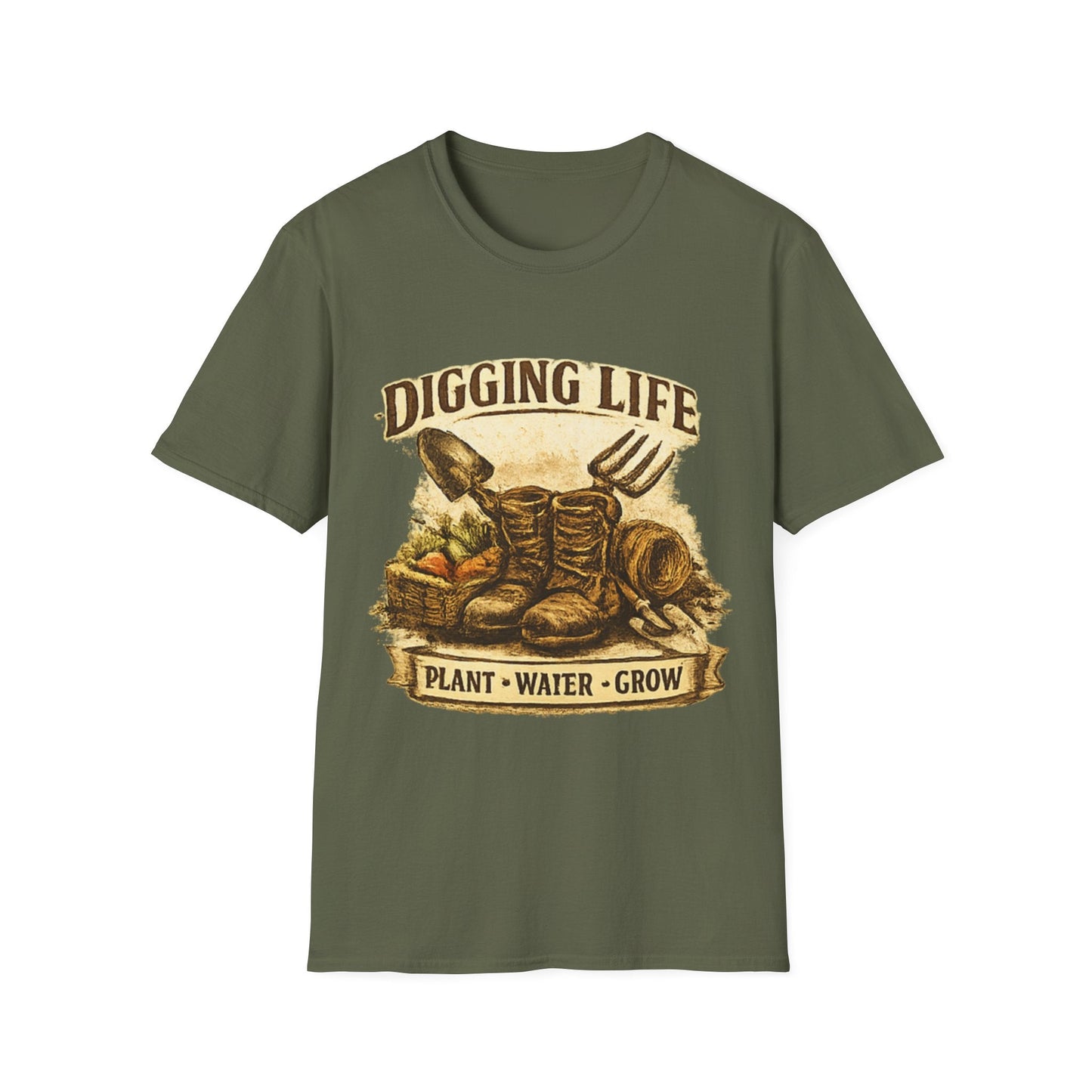 Digging Life Plant Water Grow Vintage Gardening T-Shirt - SJM Print Store