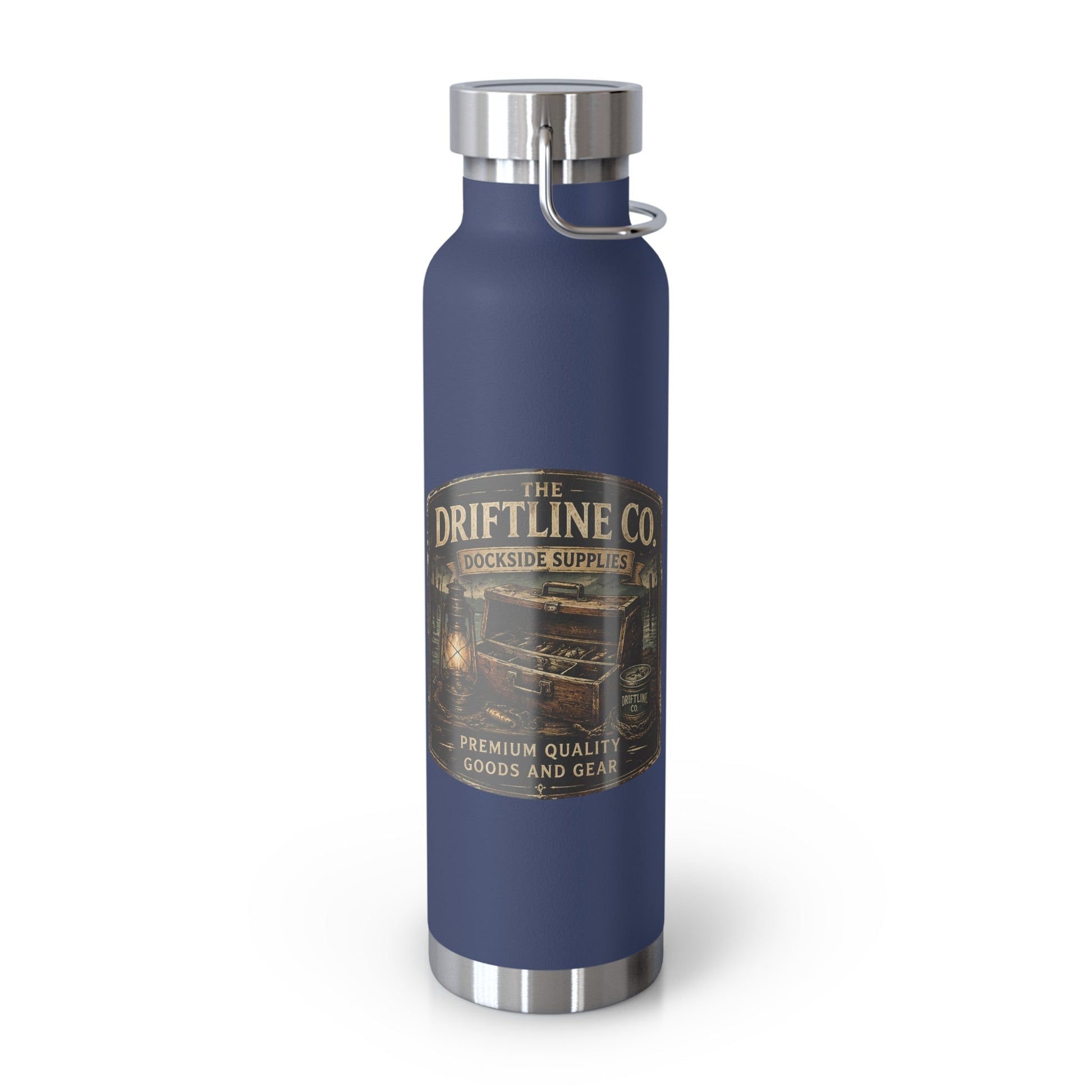Driftline Co. Dockside Supplies 22oz Vacuum Water Bottle — Insulated Stainless Steel - SJM Print Store