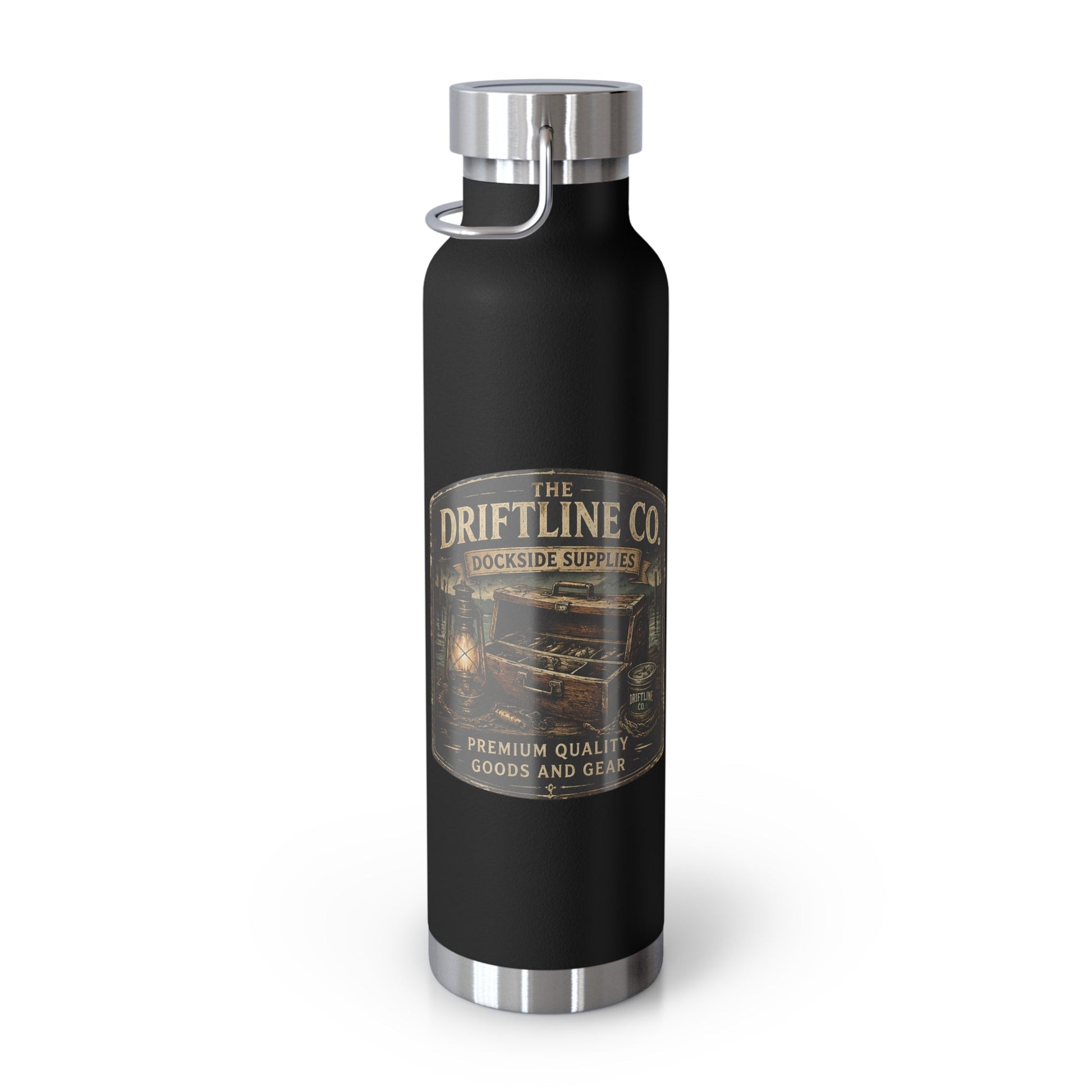 Driftline Co. Dockside Supplies 22oz Vacuum Water Bottle — Insulated Stainless Steel - SJM Print Store