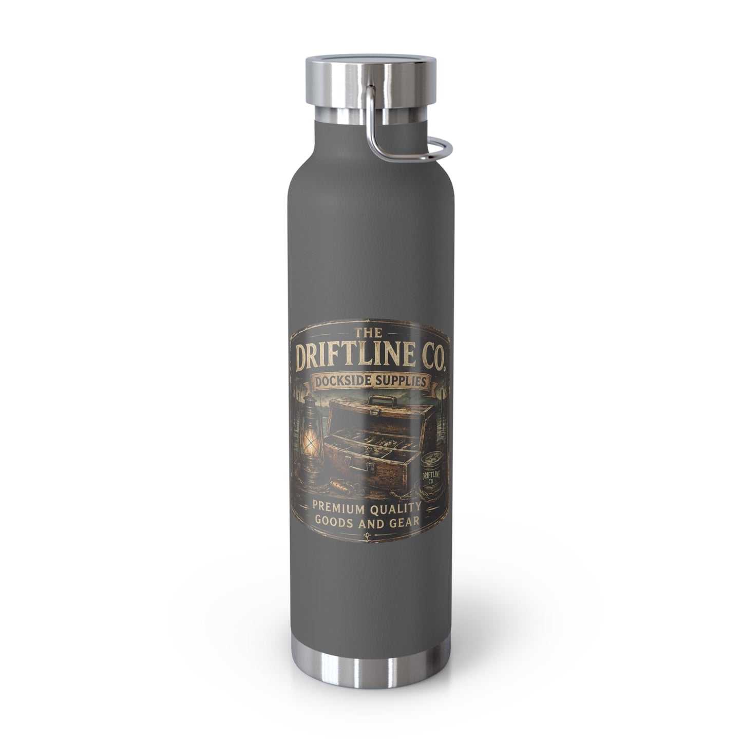 Driftline Co. Dockside Supplies 22oz Vacuum Water Bottle — Insulated Stainless Steel - SJM Print Store