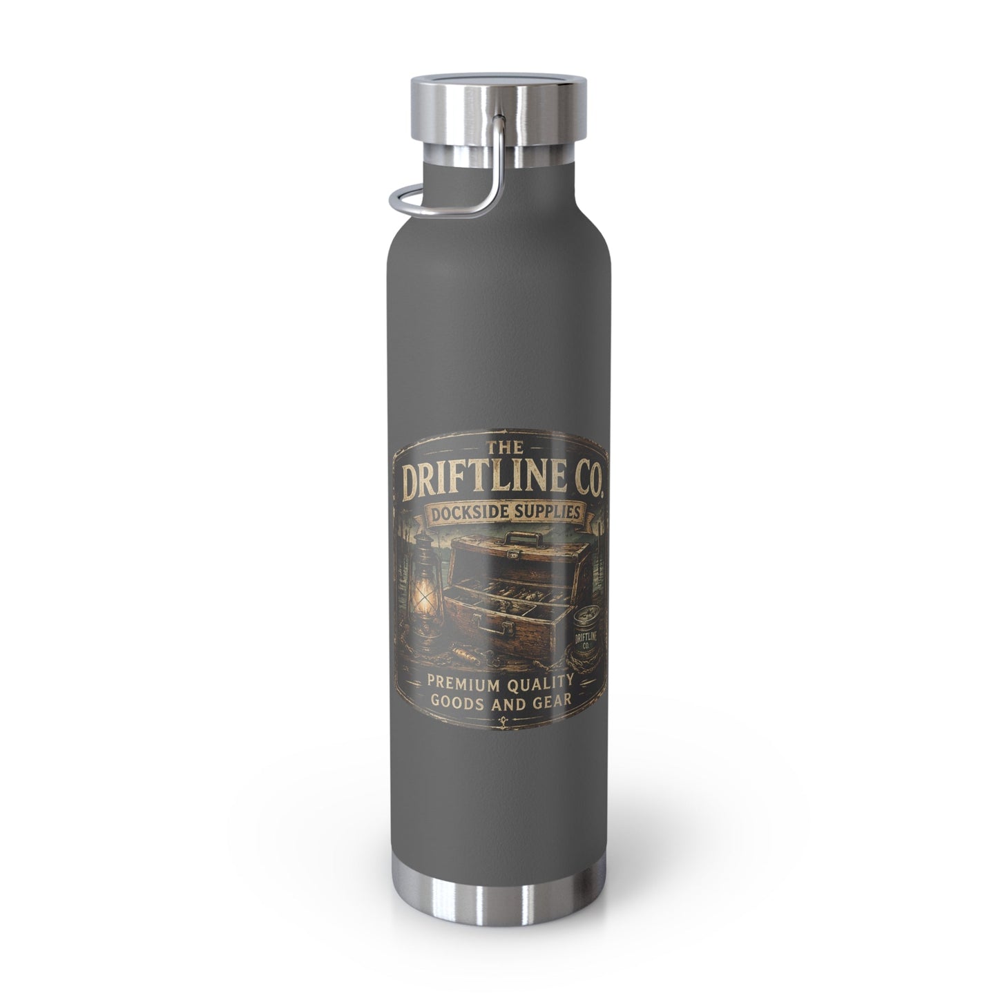 Driftline Co. Dockside Supplies 22oz Vacuum Water Bottle — Insulated Stainless Steel - SJM Print Store