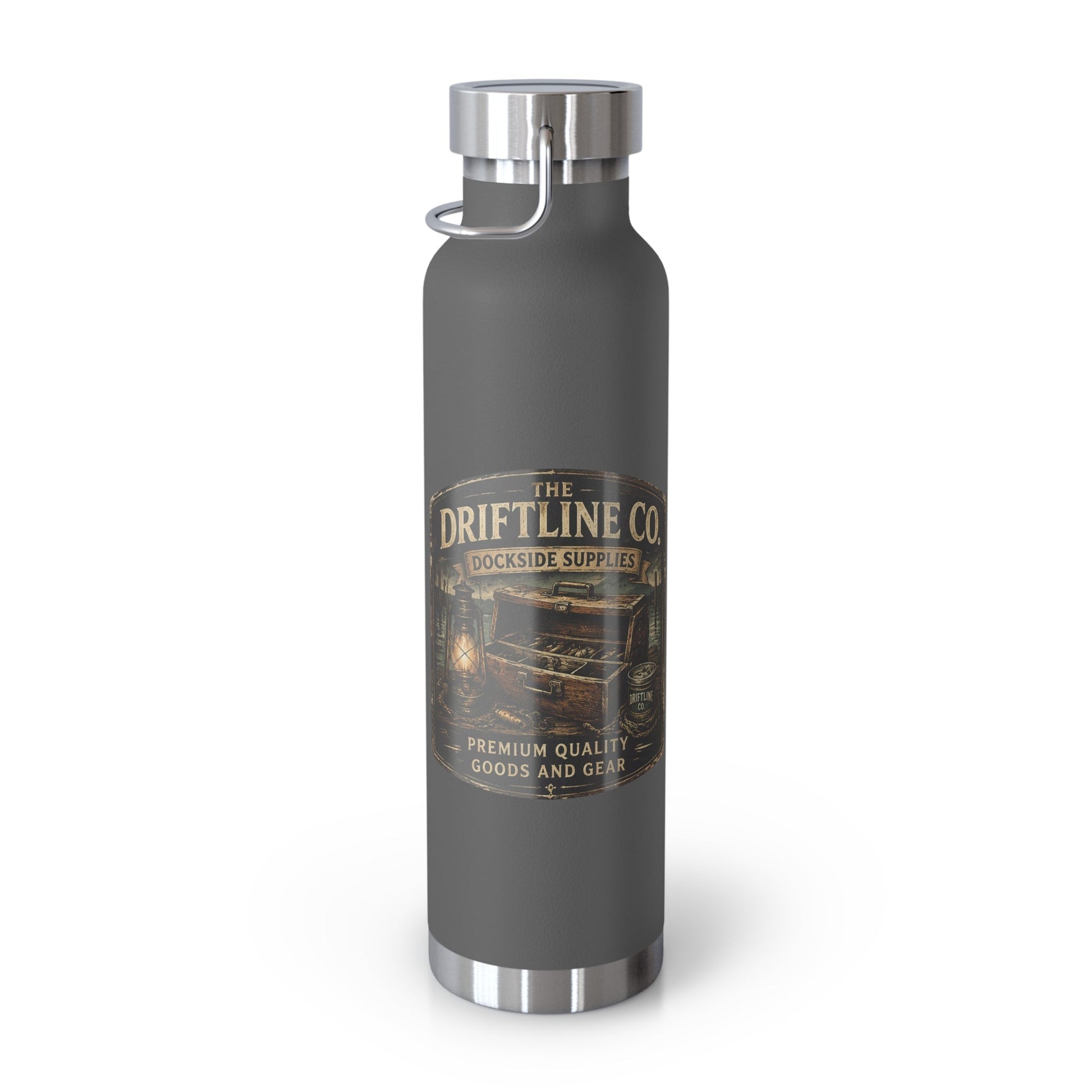 Driftline Co. Dockside Supplies 22oz Vacuum Water Bottle — Insulated Stainless Steel - SJM Print Store
