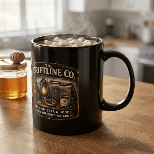 Driftline Co. Dockside Supplies Quiet Waters Black Mug - SJM Print Store