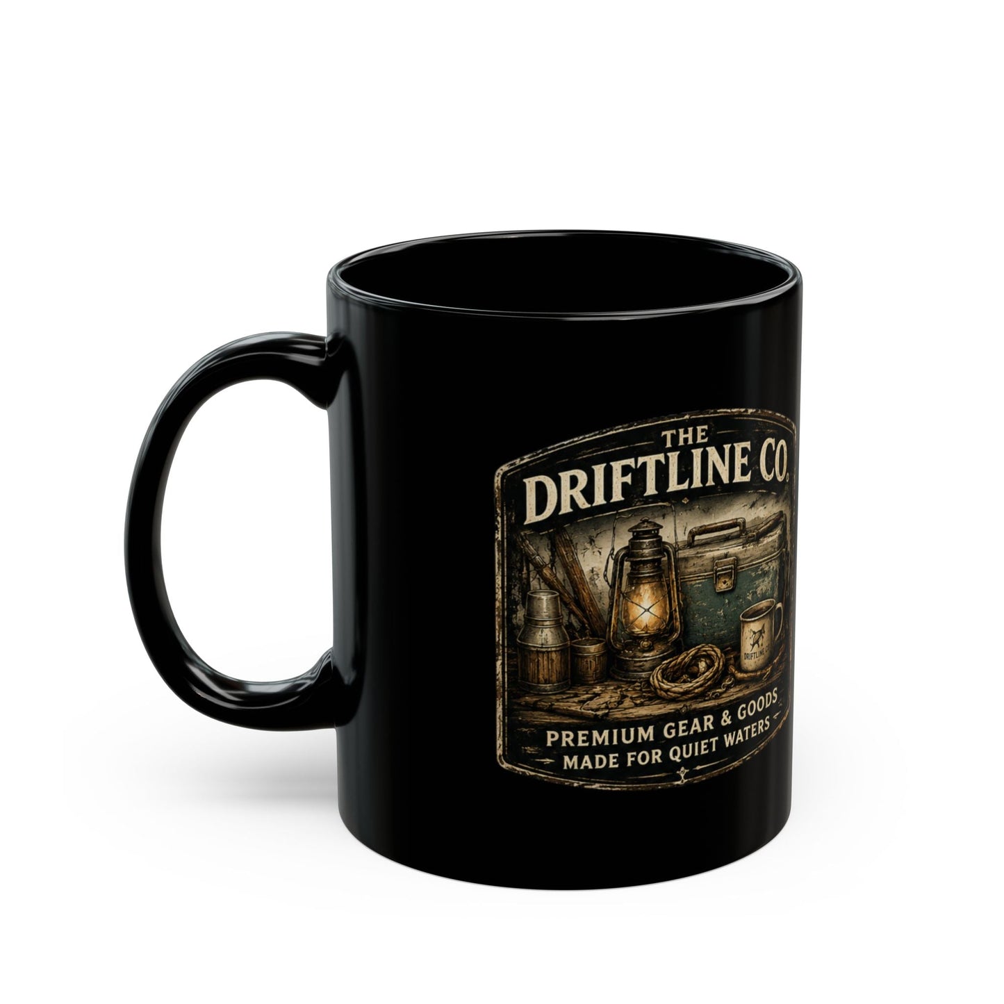 Driftline Co. Dockside Supplies Quiet Waters Black Mug - SJM Print Store