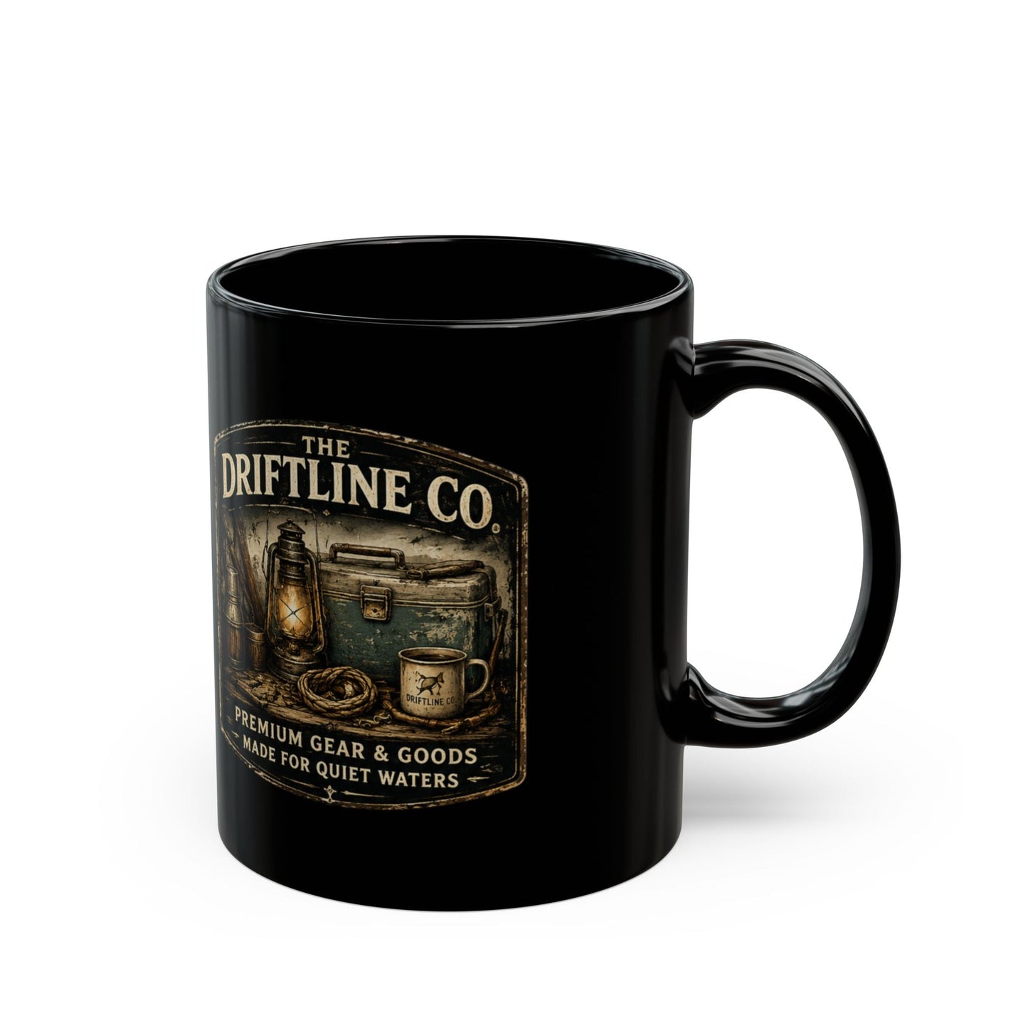 Driftline Co. Dockside Supplies Quiet Waters Black Mug - SJM Print Store