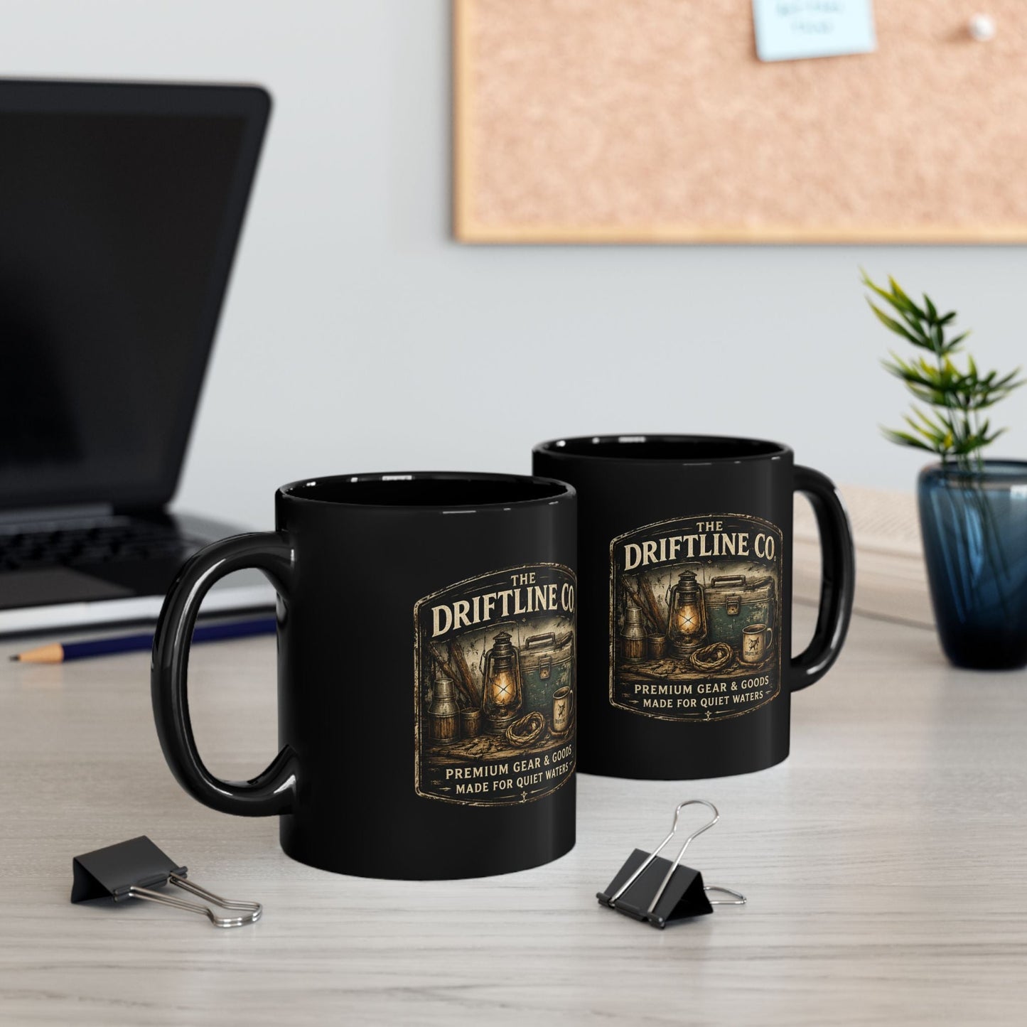 Driftline Co. Dockside Supplies Quiet Waters Black Mug - SJM Print Store